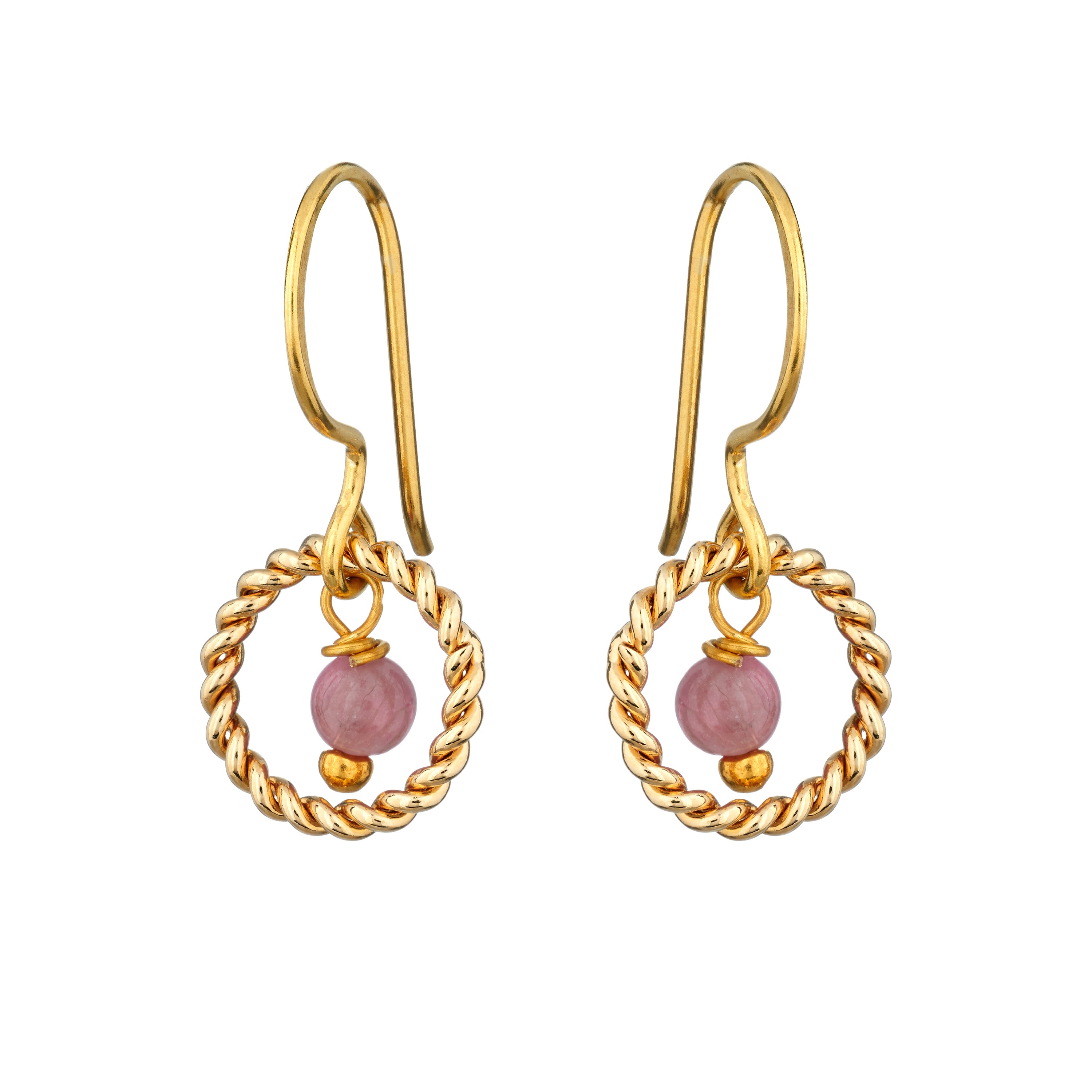 Alexis Earrings Pink Tourmaline - Mirabelle Jewellery