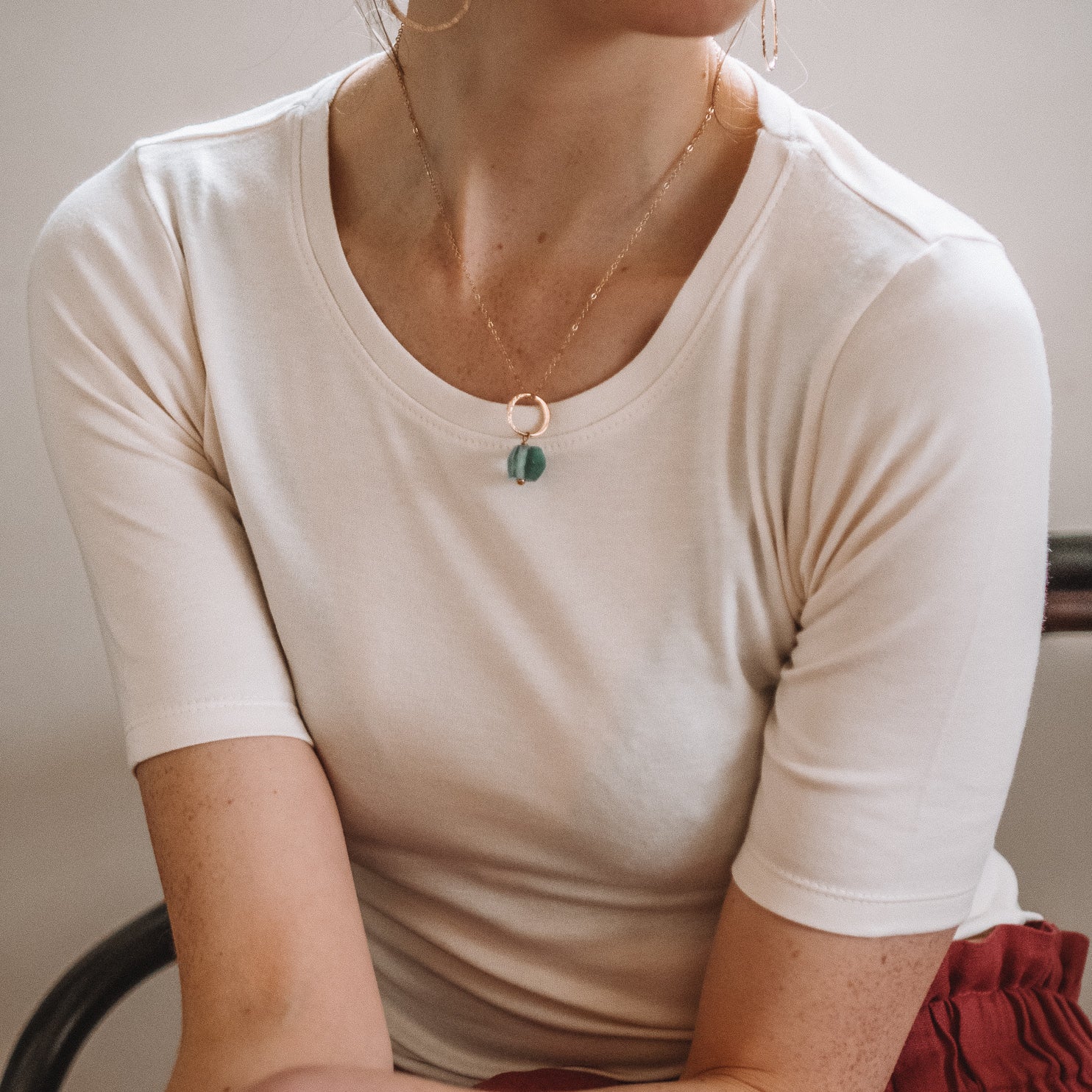 Lottie Pendant Recycled Glass - Mirabelle Jewellery