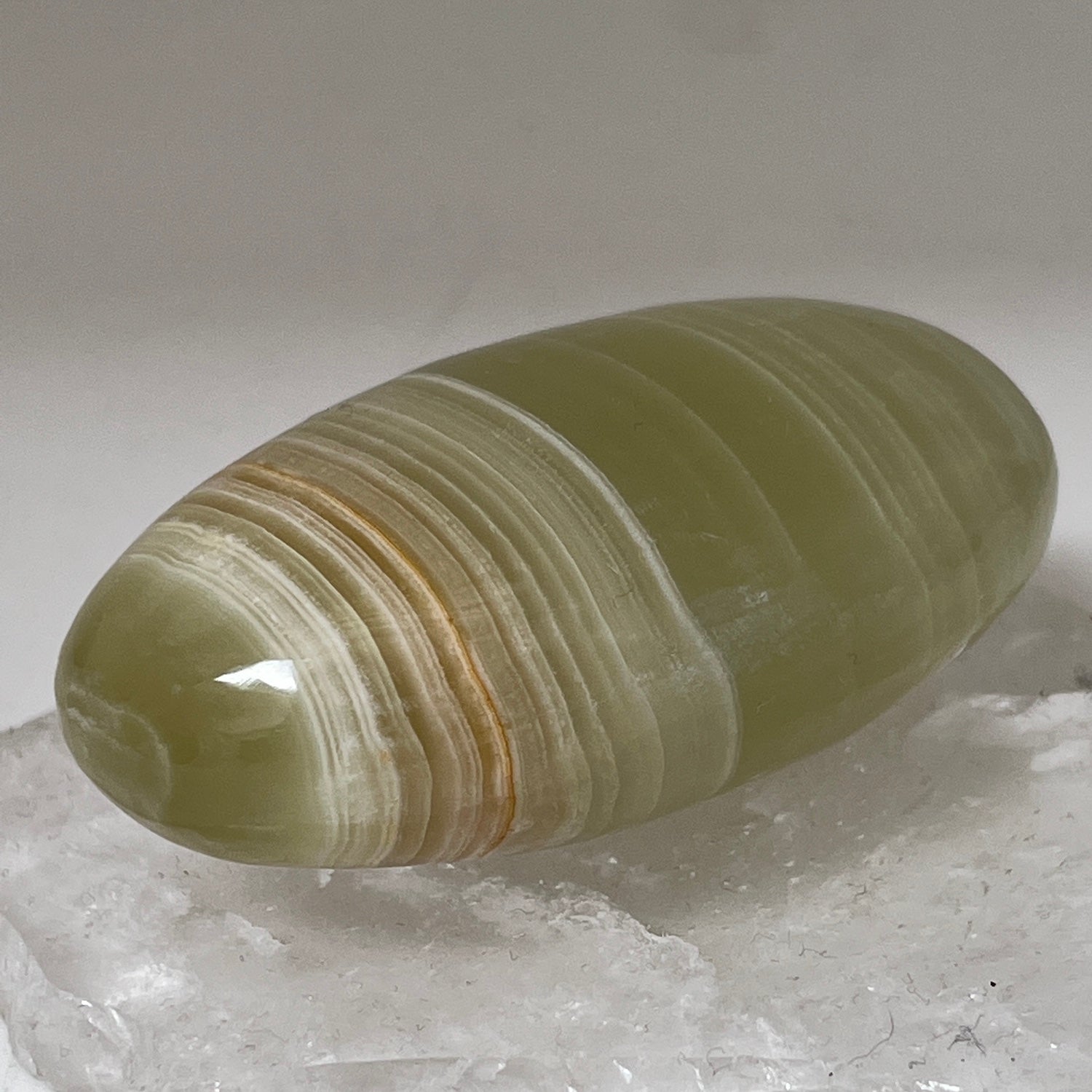 Unique large  Banded Calcite Green Palm stone