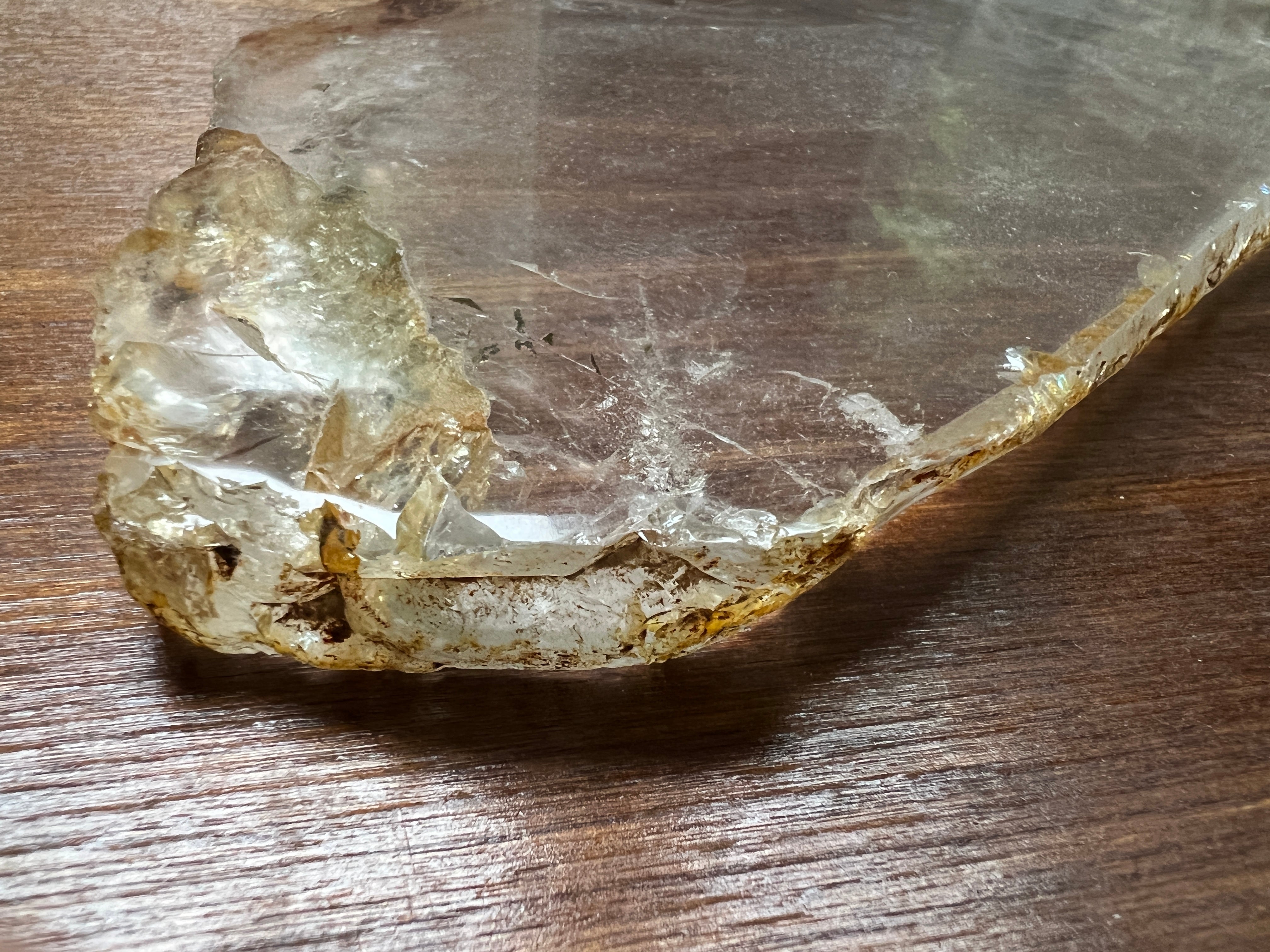 Large specimen rock crystal slice from Madagascar