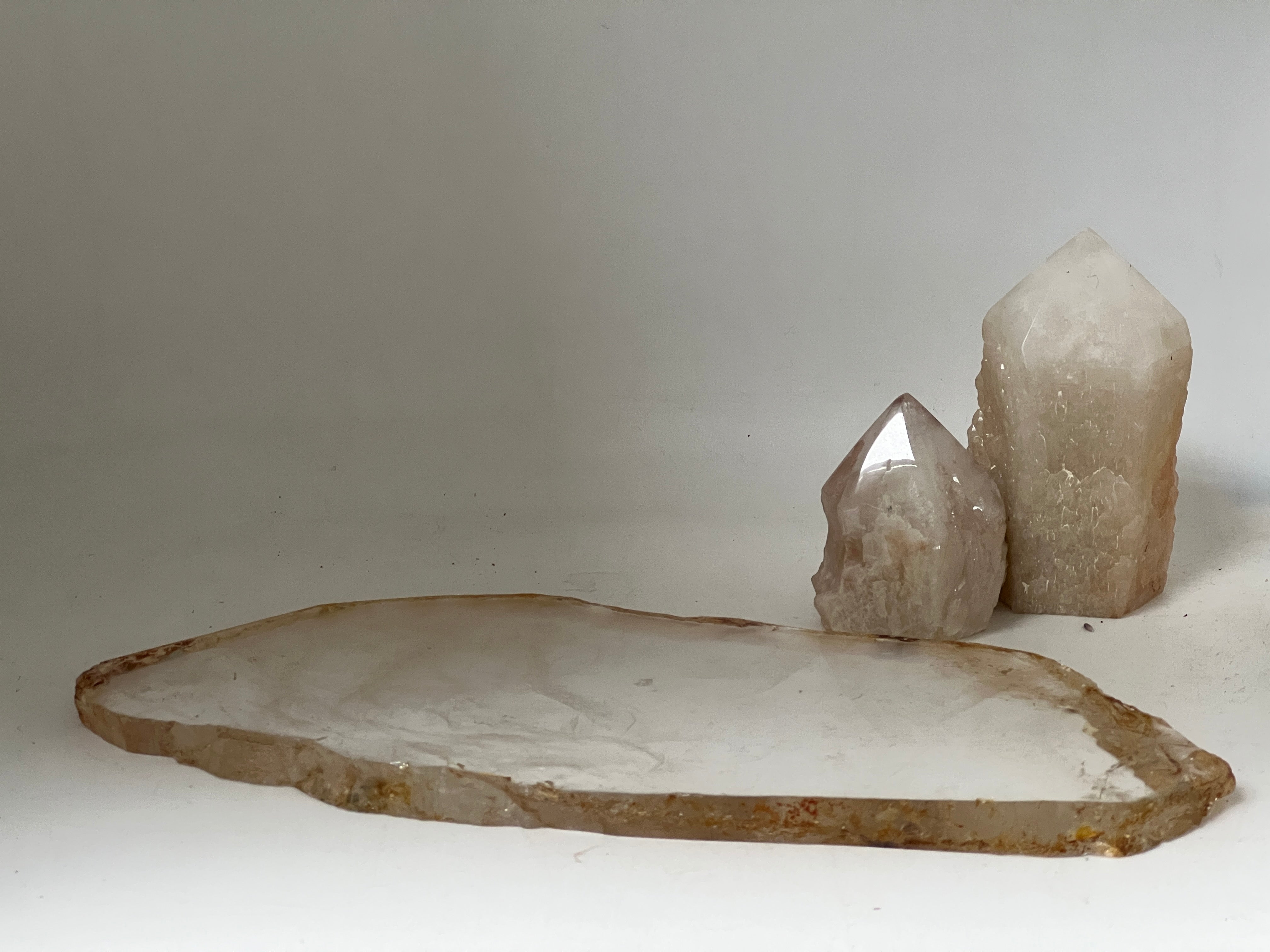 Large specimen rock crystal slice from Madagascar