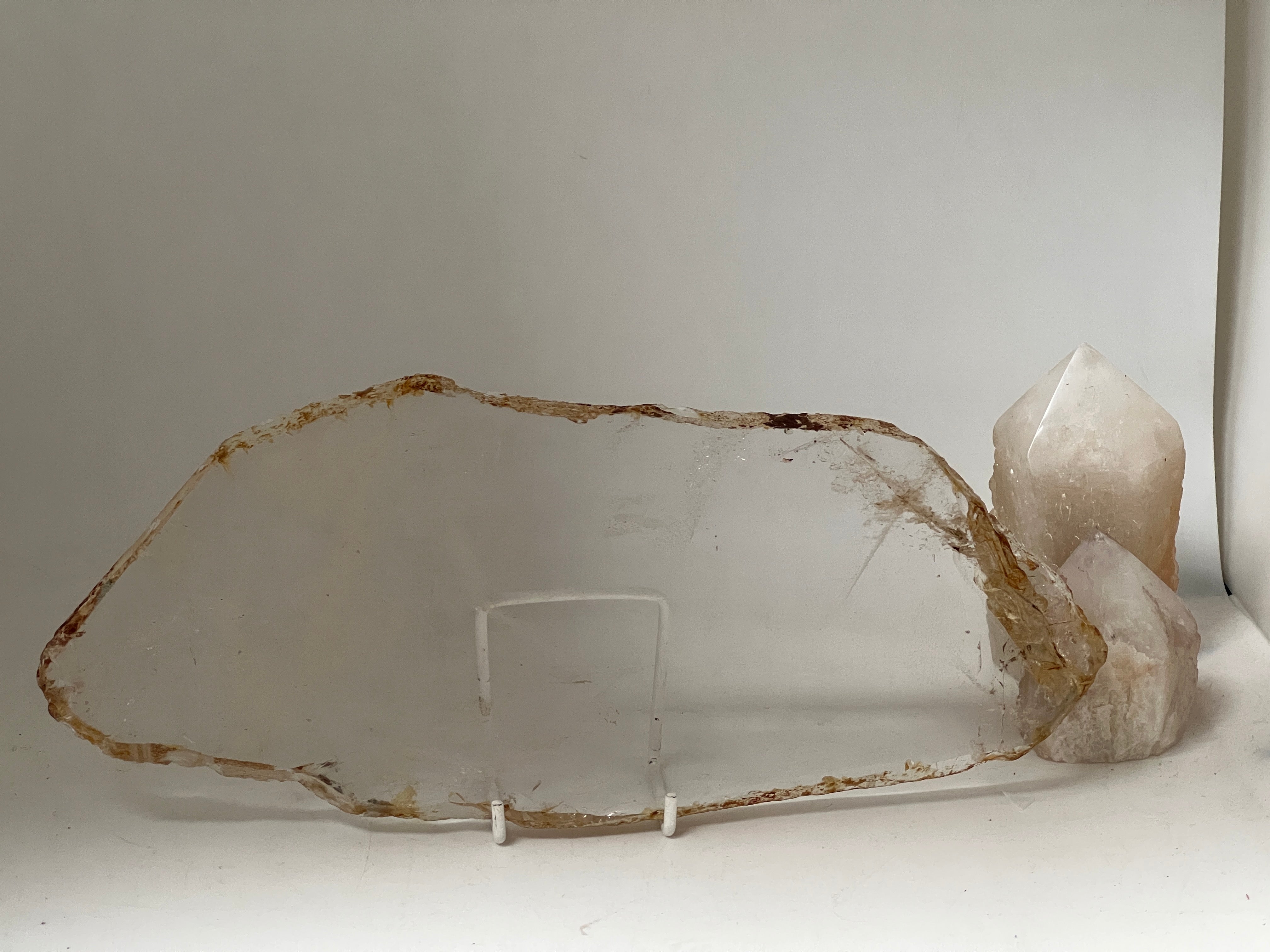 Large specimen  rock crystal slice from Madagascar