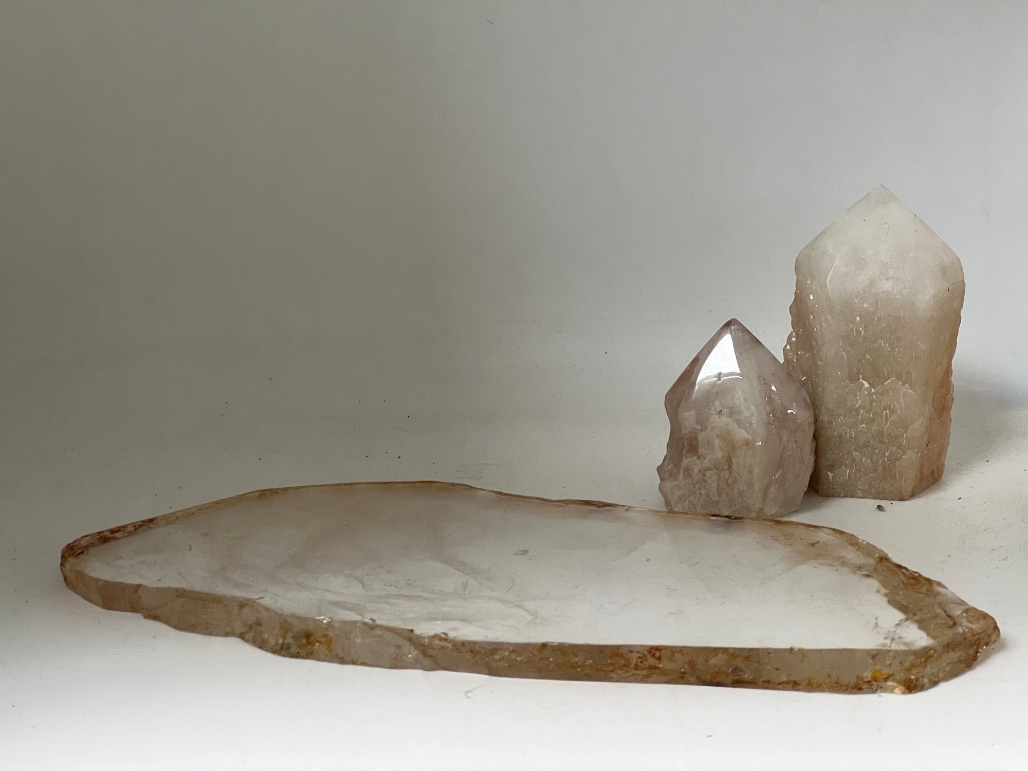 Large specimen rock crystal slice from Madagascar