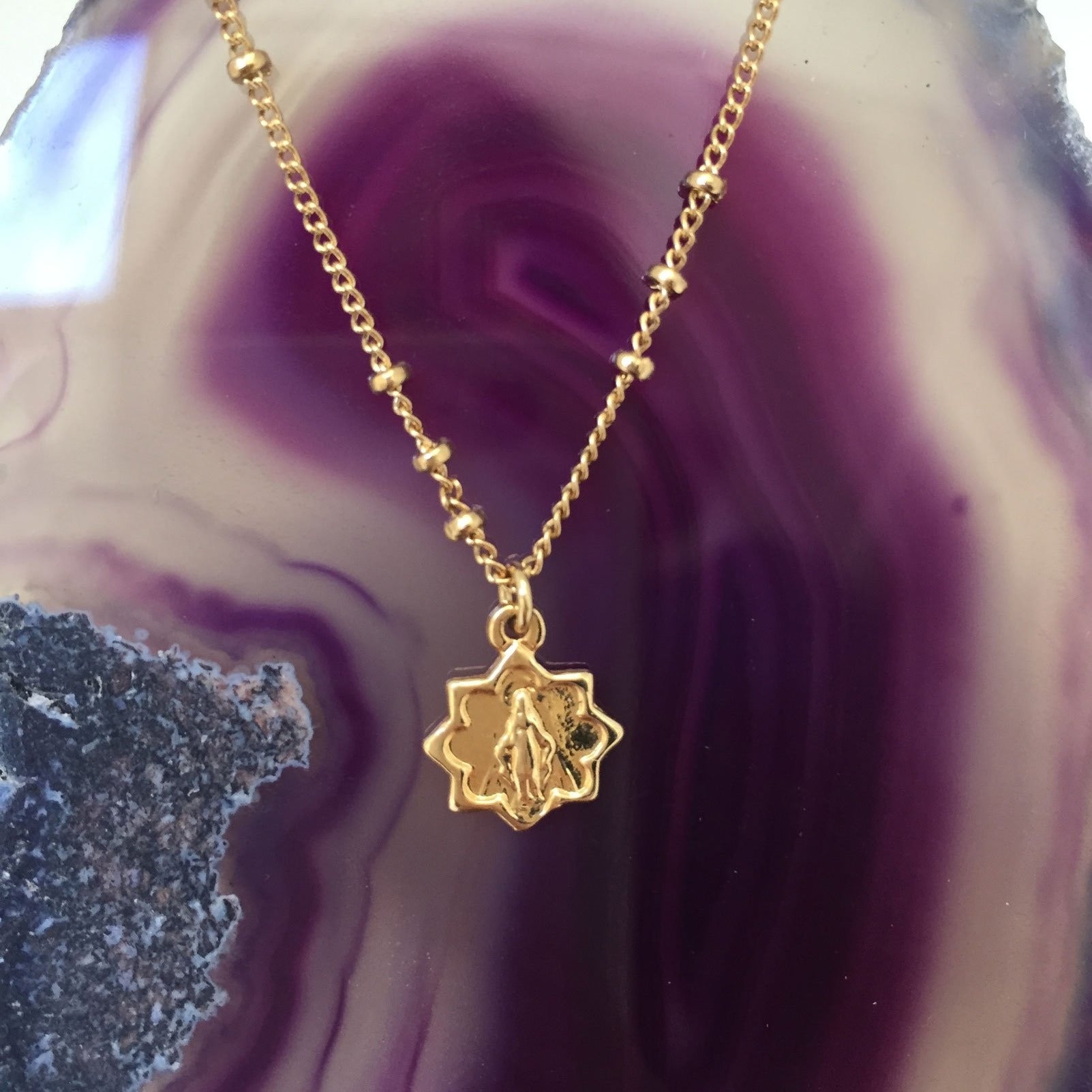 Mary Double Sided Star Medal - Mirabelle Jewellery