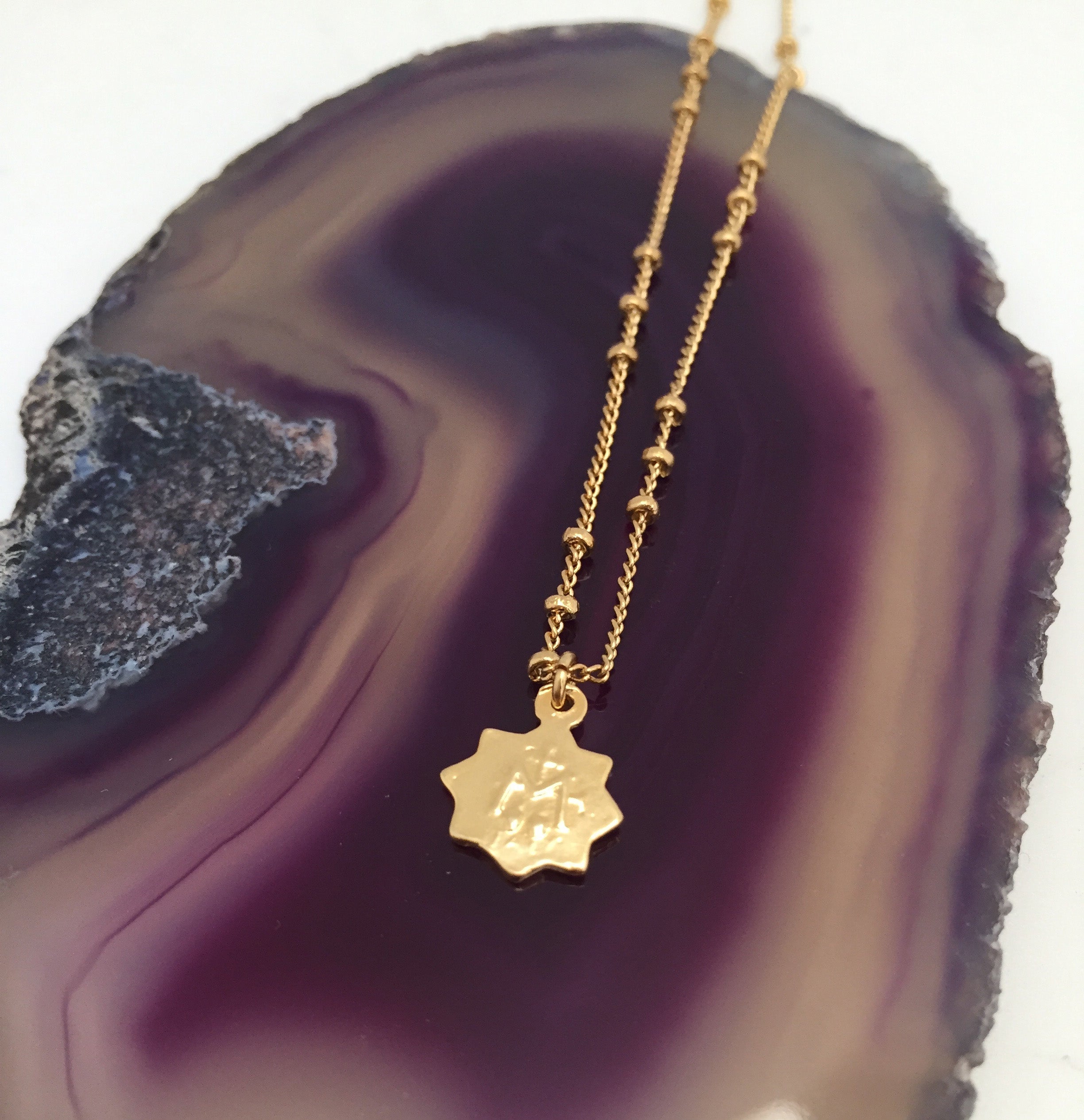 Mary Double Sided Star Medal - Mirabelle Jewellery