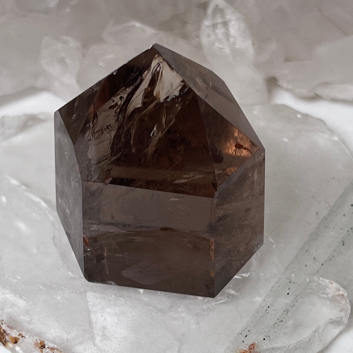 Unique short chunky Smokey quartz point from Brazil