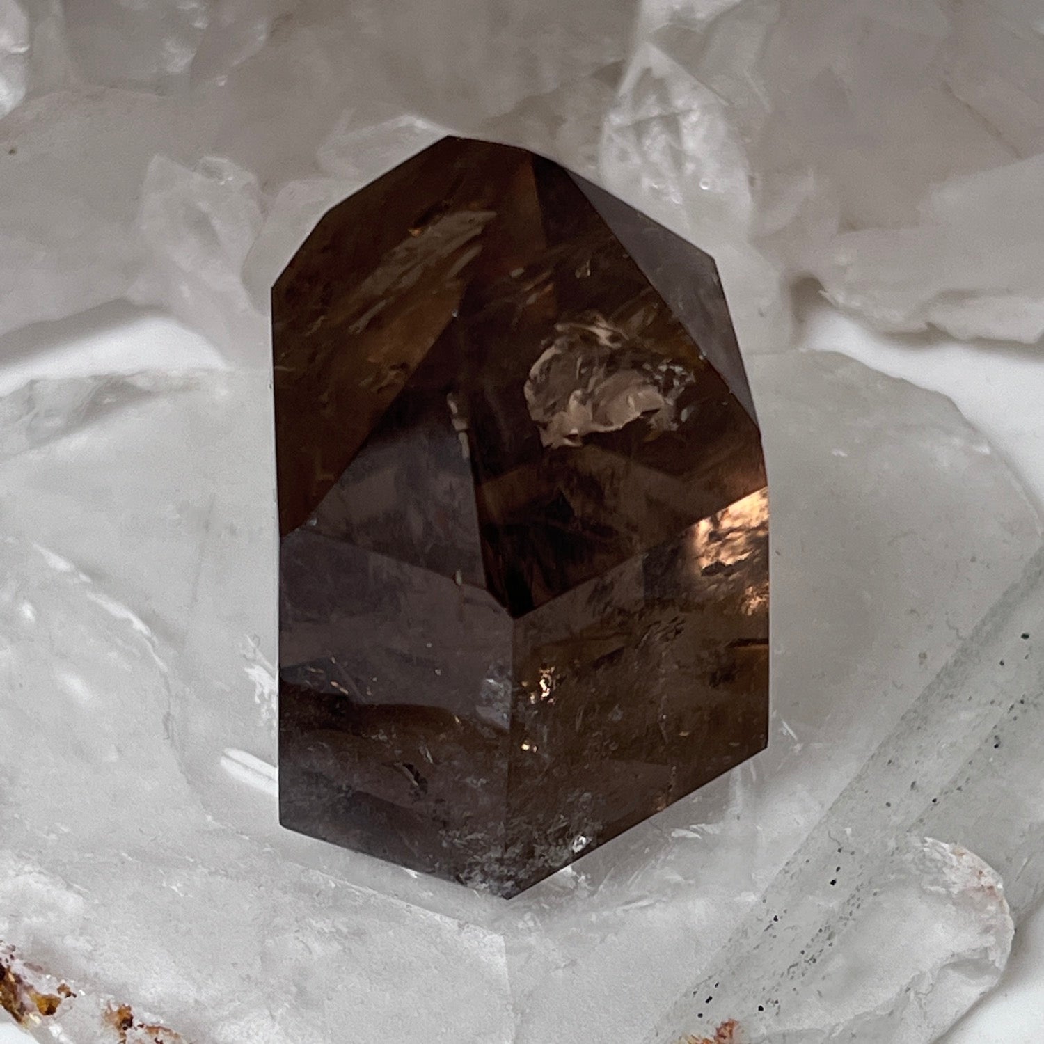 Unique short chunky Smokey quartz point from Brazil