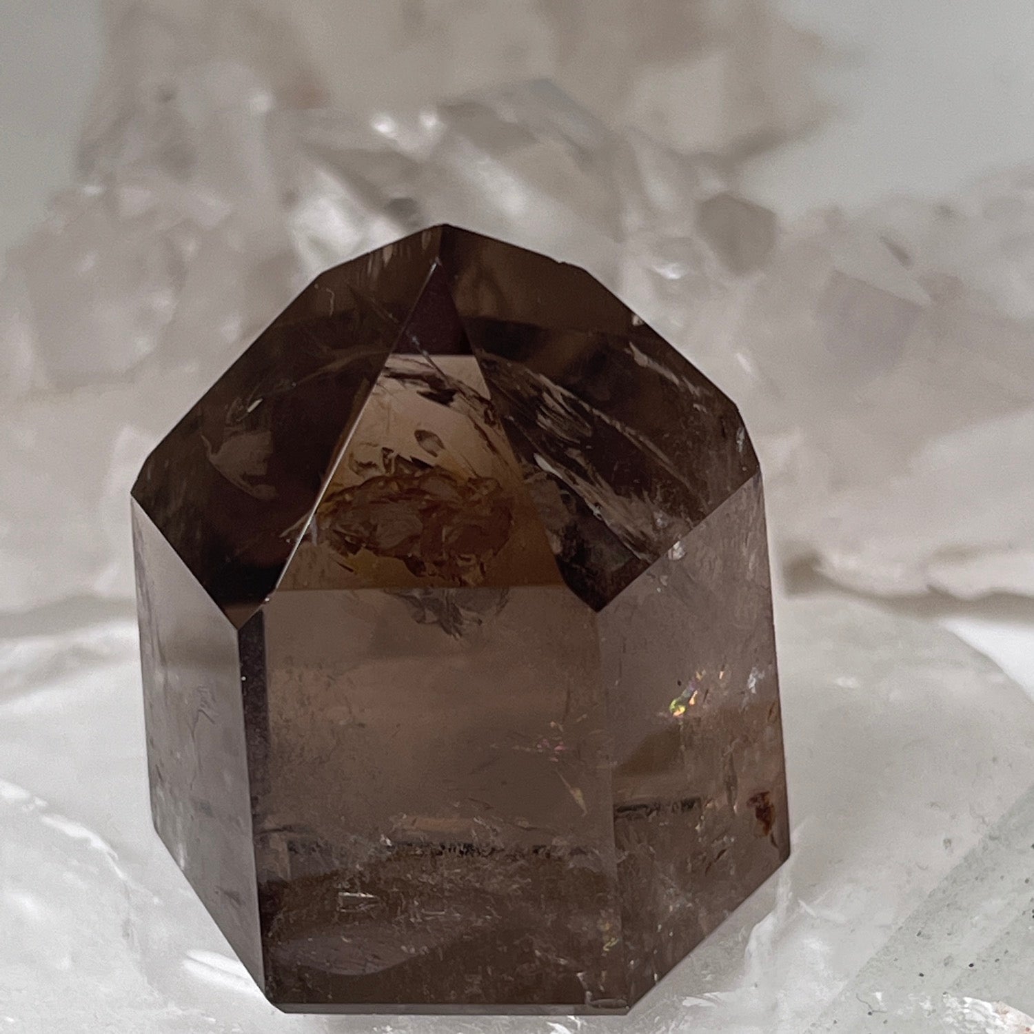 Unique short chunky Smokey quartz point from Brazil