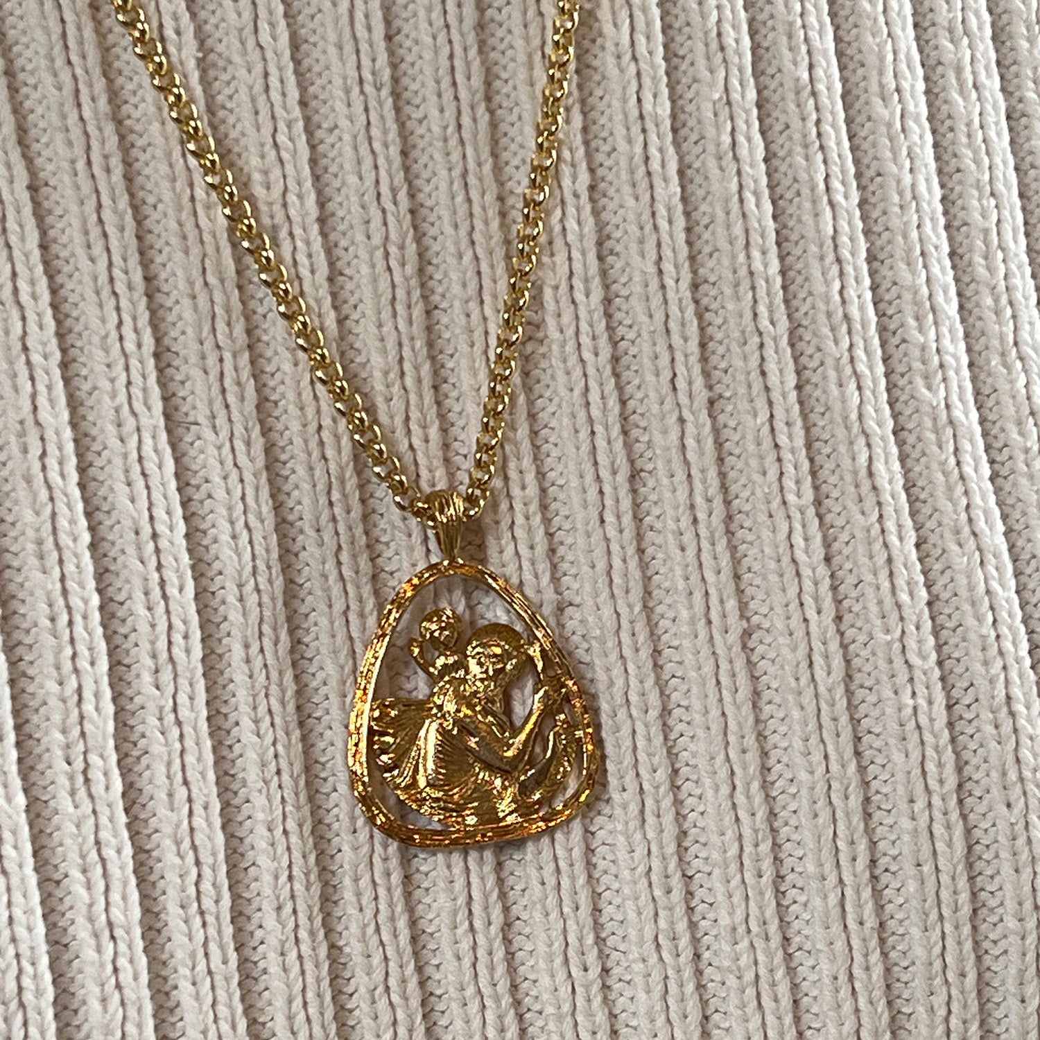 St Christopher Large Triangle Pendant