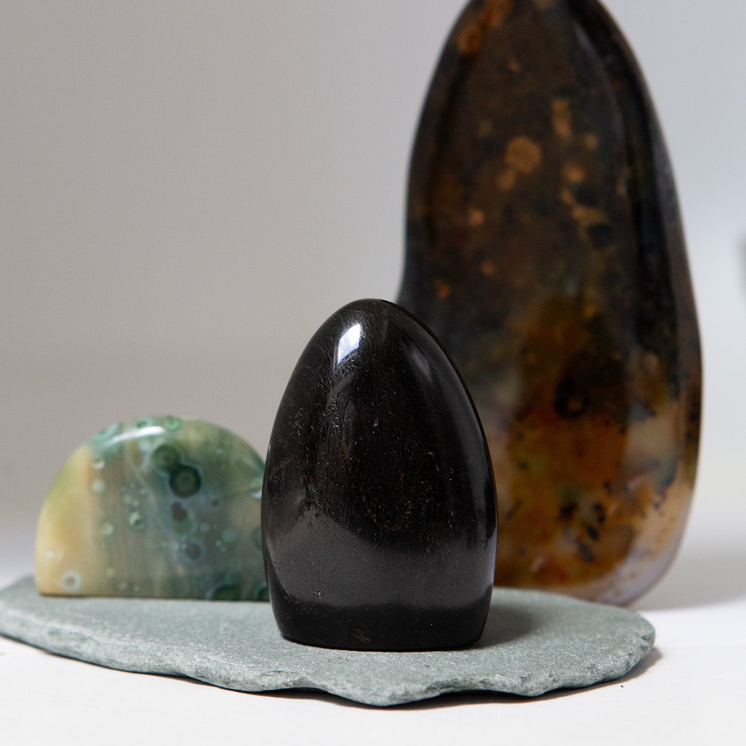 Black Tourmaline Dome Shaped From Madagascar