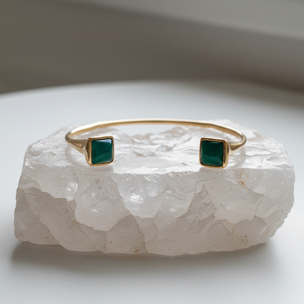 Bumi Green Onyx Or Pink Sillimanite Bangle