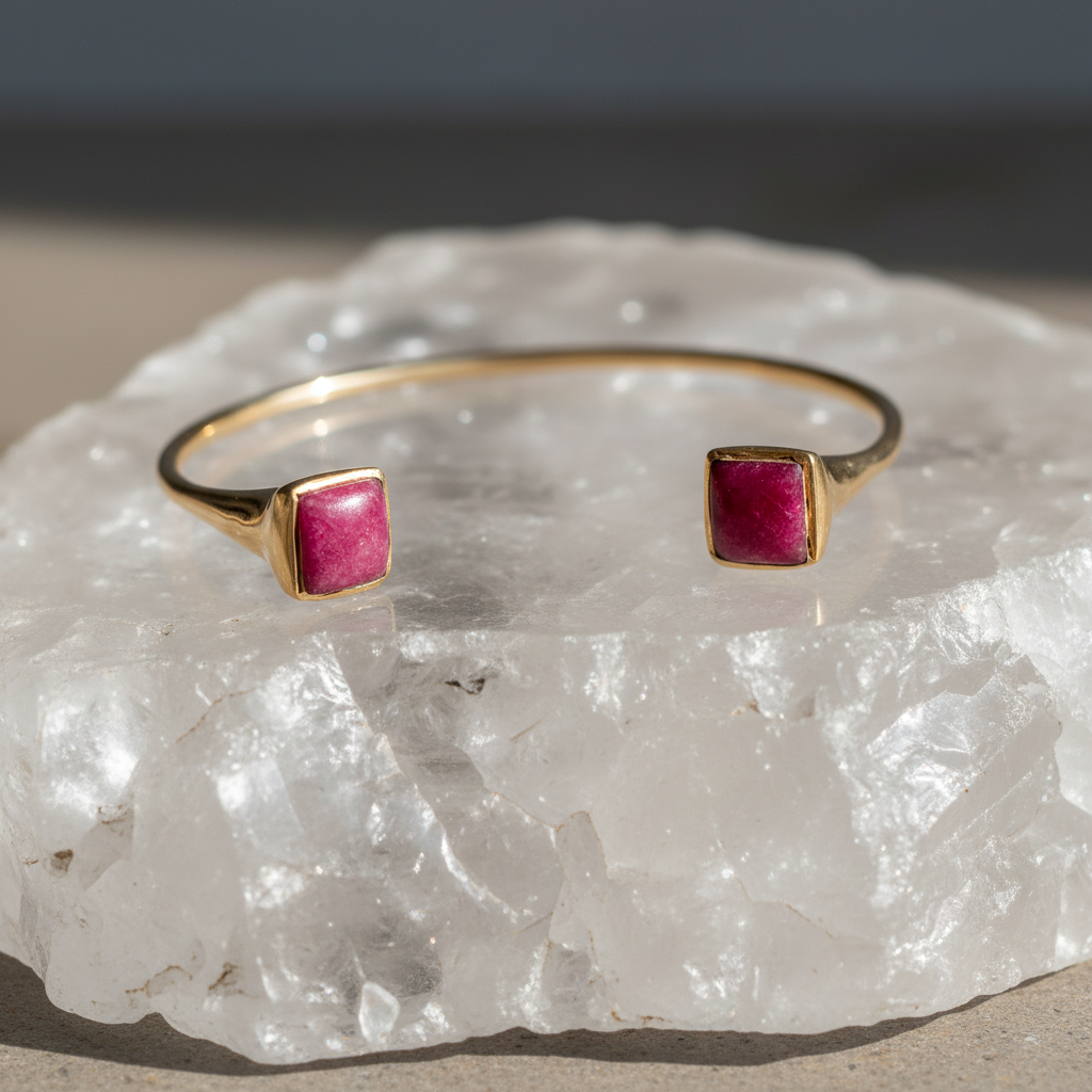 Bumi Green Onyx Or Pink Sillimanite Bangle