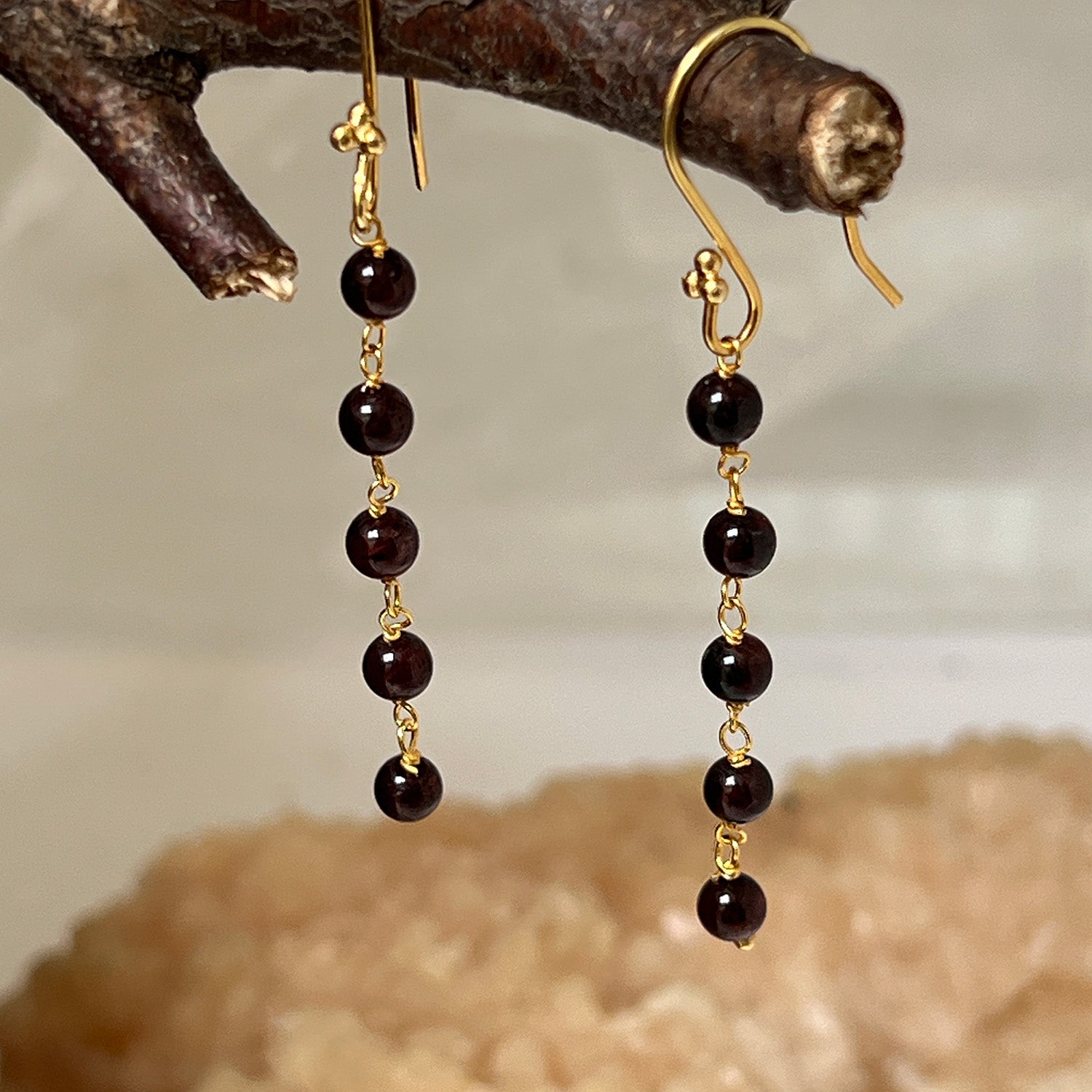 Sweet Garnet Rosary Earrings