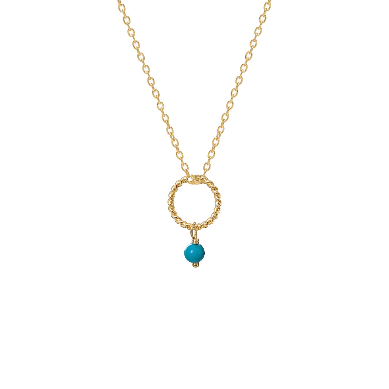 Alexis Turquoise Pendant on Short Simple Chain