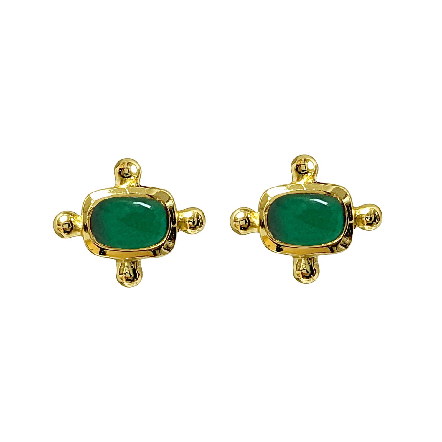 Beatriz Green Onyx Stud Earrings