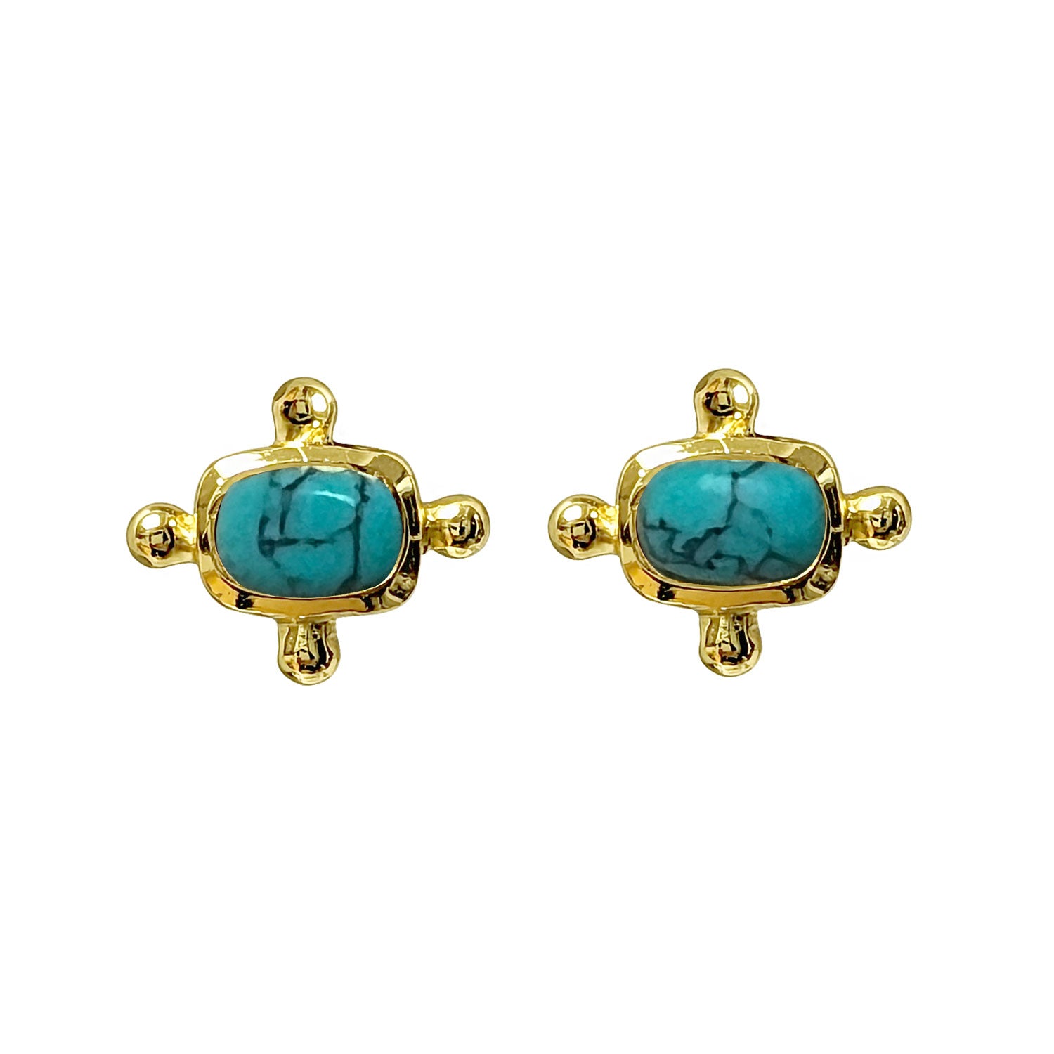 Beatriz Howlite Turquoise Stud Earrings