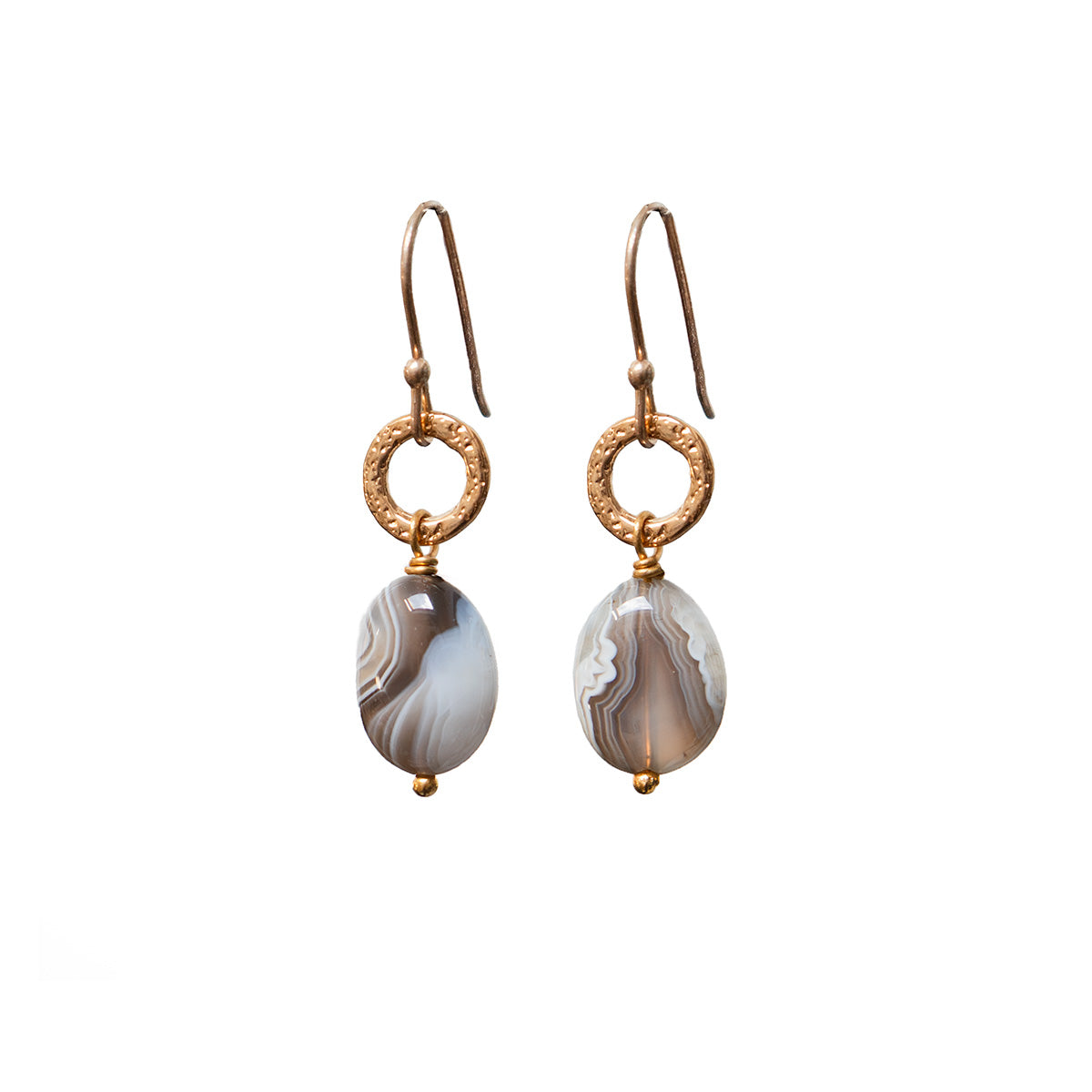 Gita Earrings — Botswana Agate