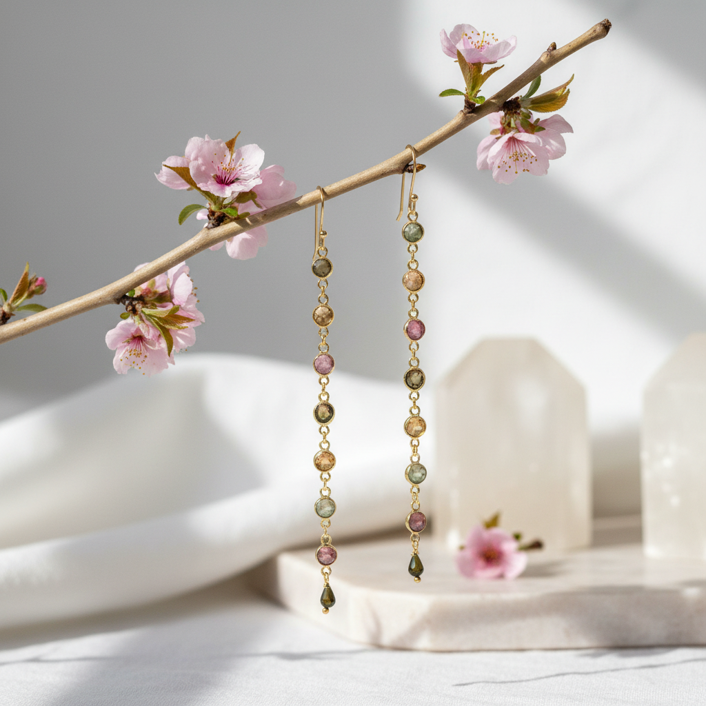 Tourmaline Confetti Vermeil earrings