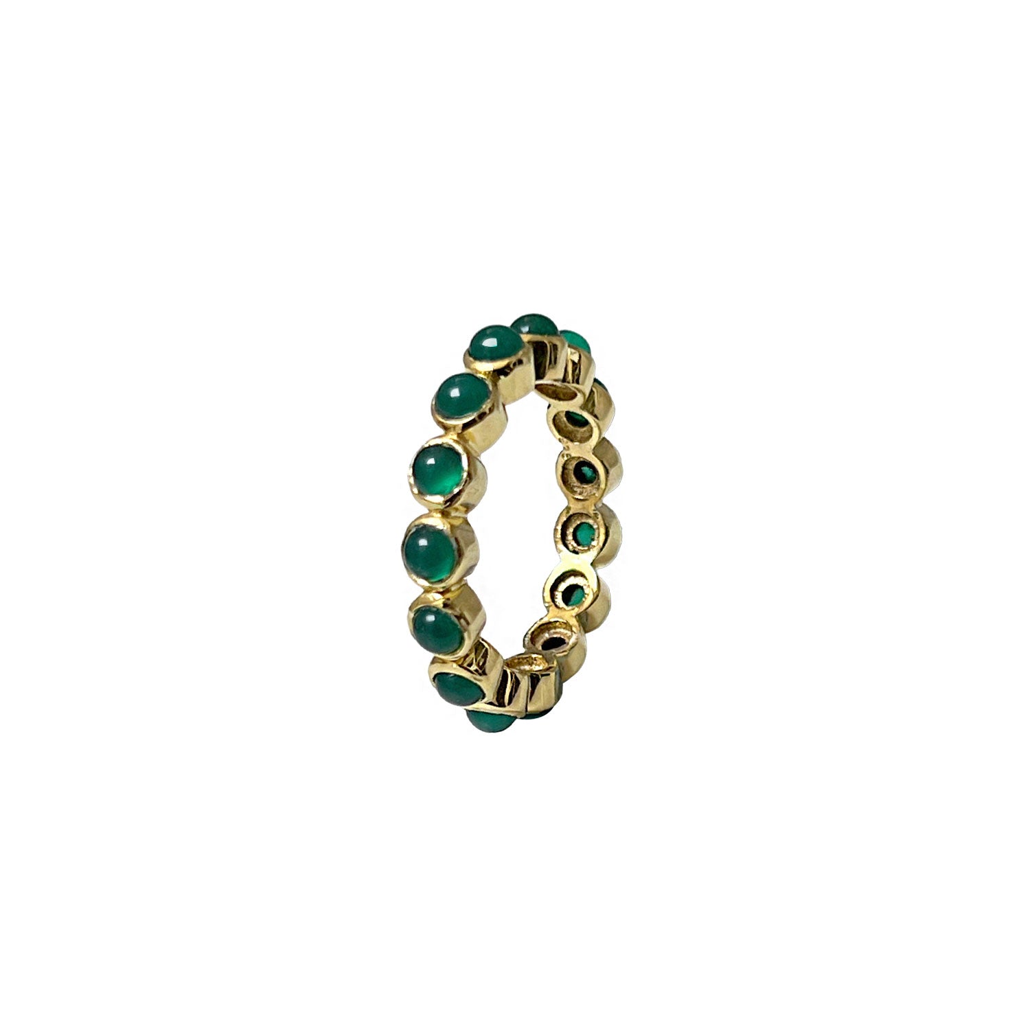 Eternity Green Onyx Cabochon Vermeil Ring