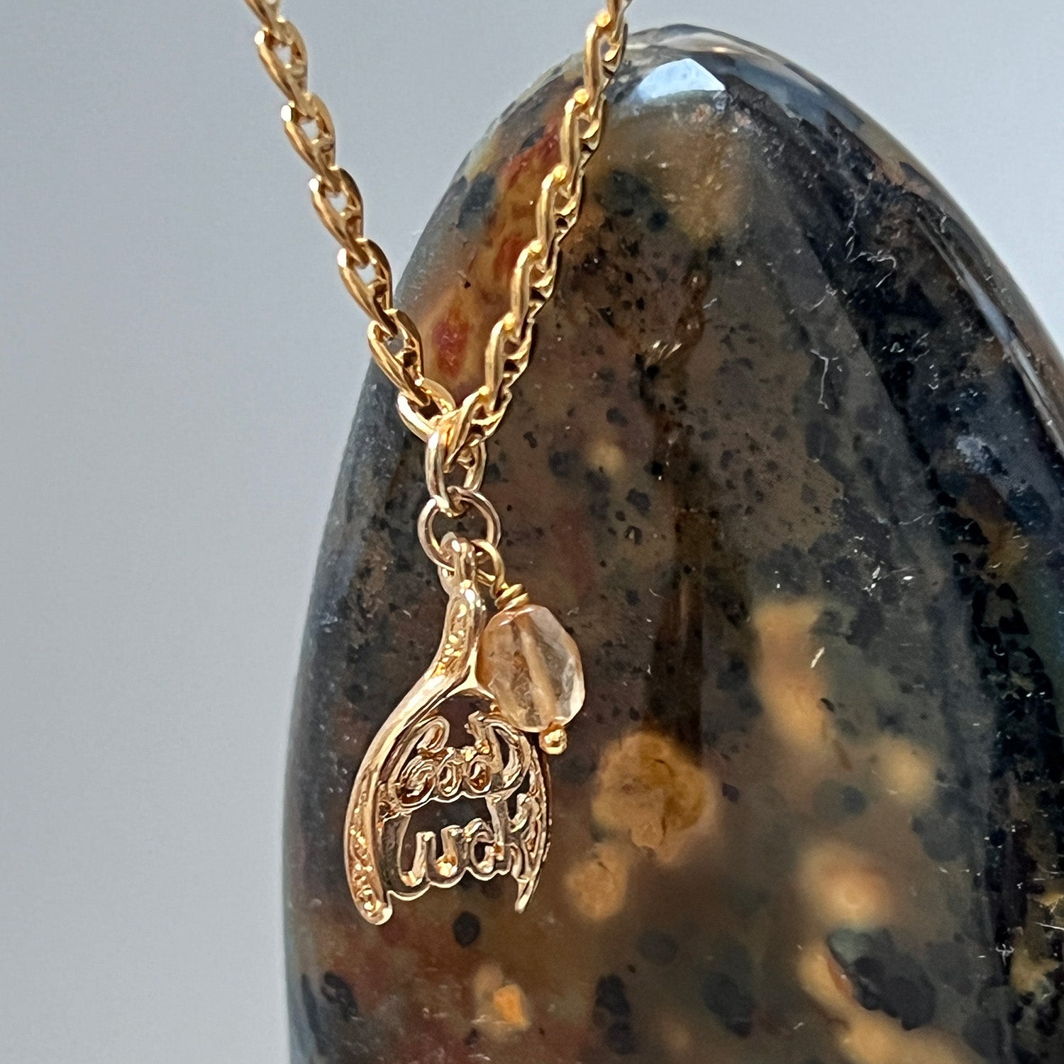 Good Luck Charm Pendant With Gourmet Flat Chain
