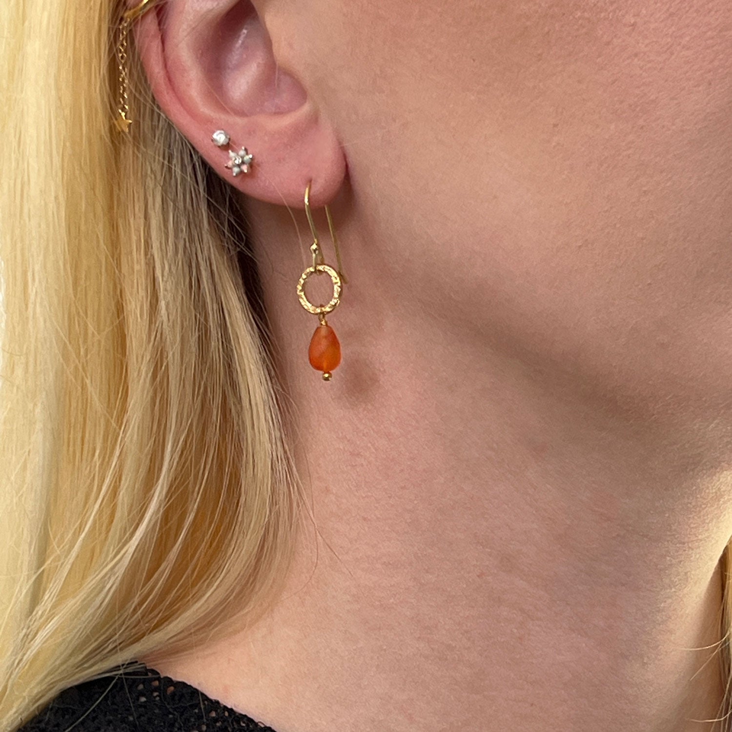 Gita Earrings Mandarin Carnelian