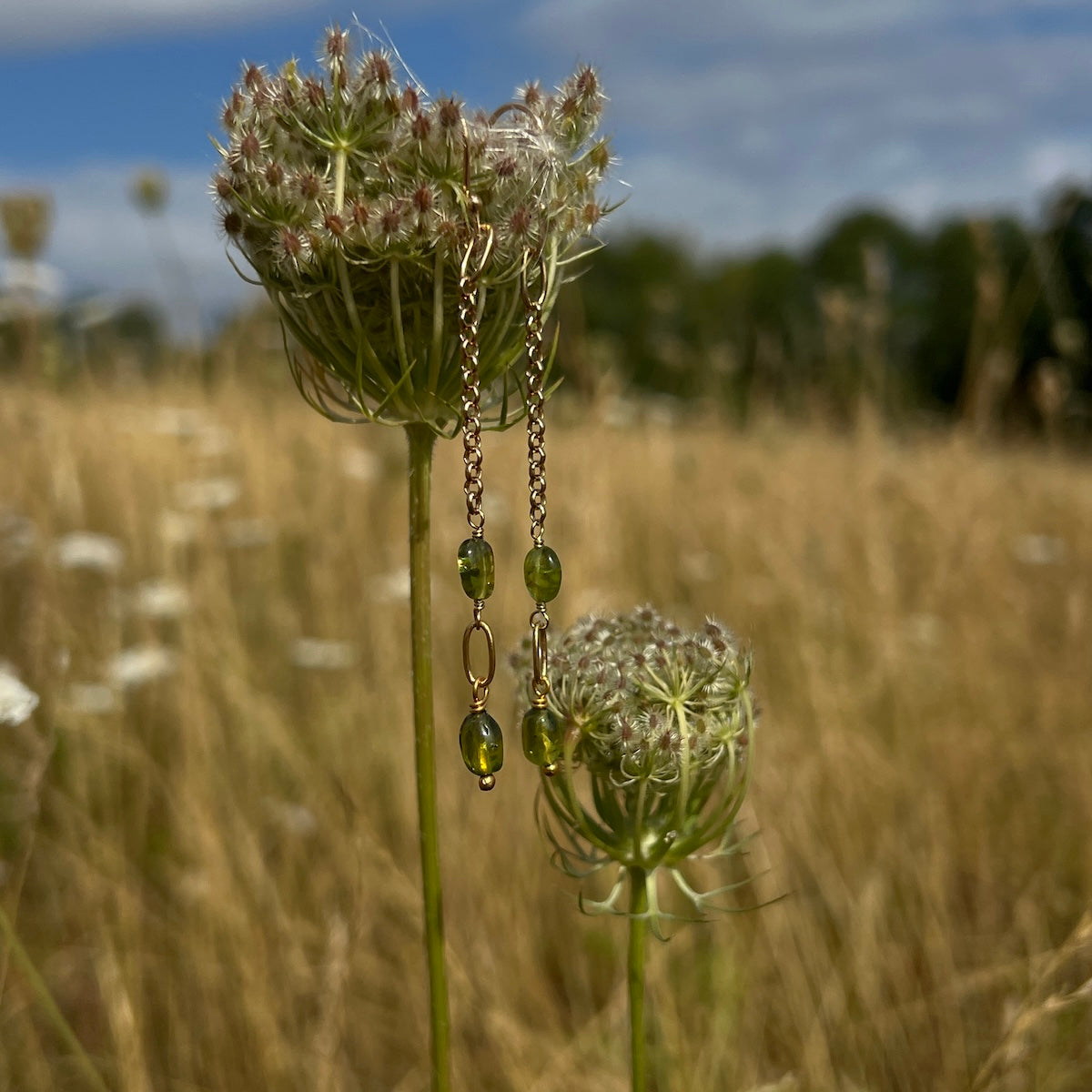 Ovala Earrings with Peridot