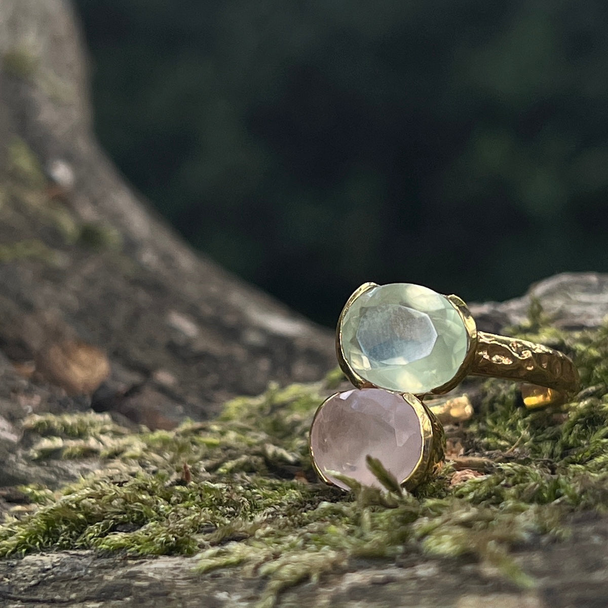 Felicity Rose Quartz And Prehnite Ring