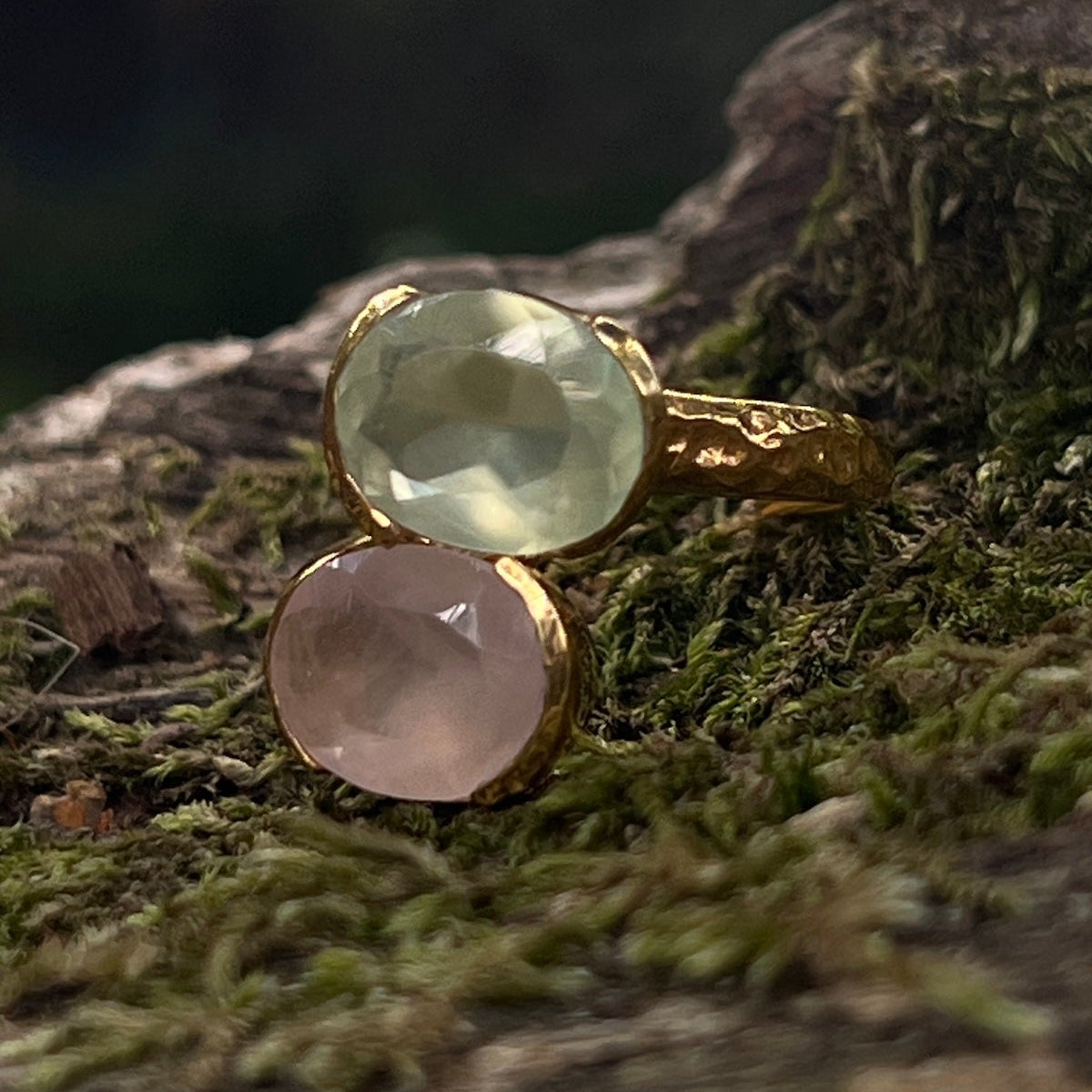Felicity Rose Quartz And Prehnite Ring