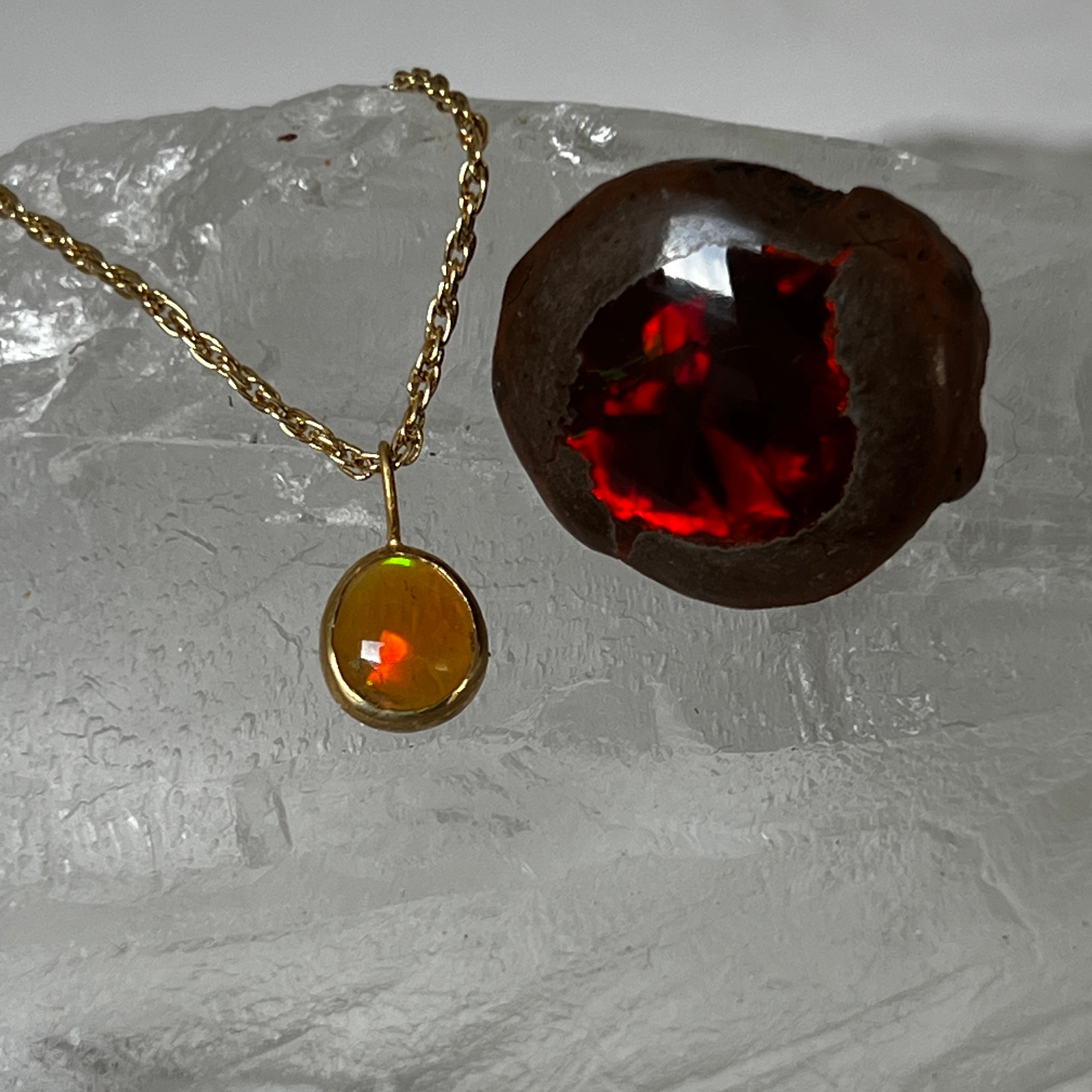 Small Freeform Ethiopian Opal With Green Reflections