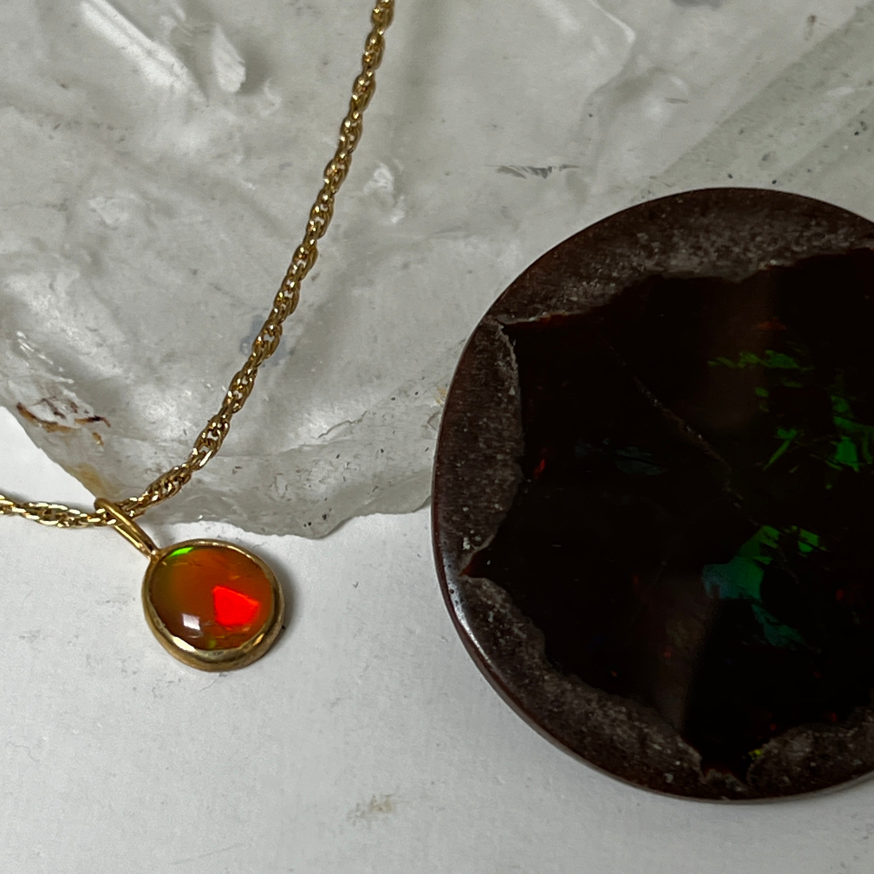 Small Freeform Ethiopian Opal With Green Reflections