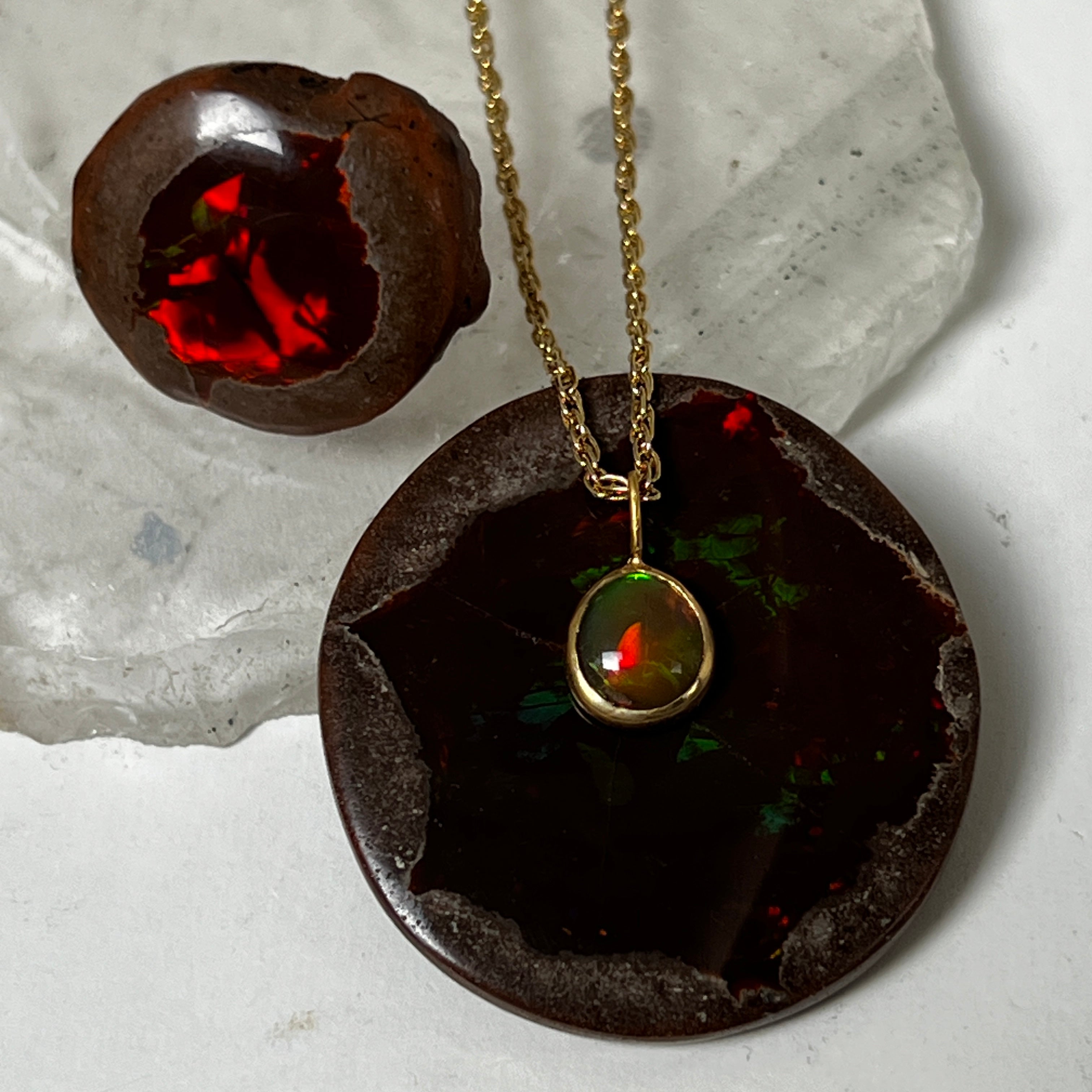 Small Freeform Ethiopian Opal With Green Reflections