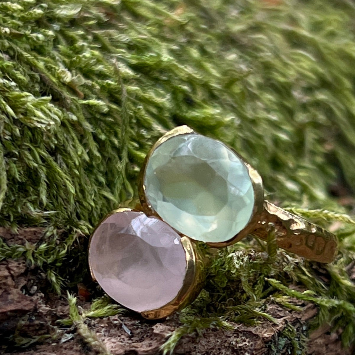 Felicity Rose Quartz And Prehnite Ring