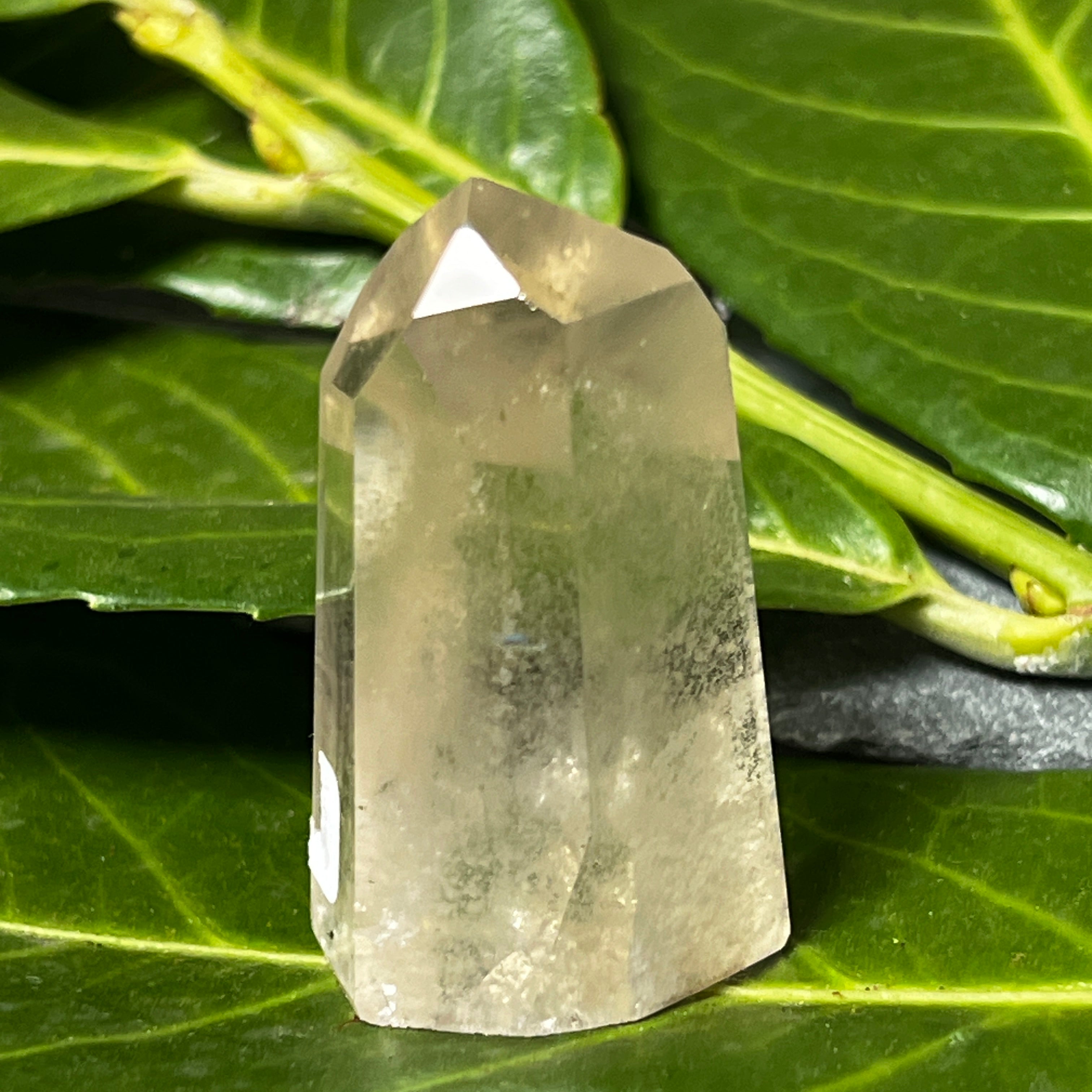 Unique  Channeller  Citrin Phantom Crystal point from Brazil