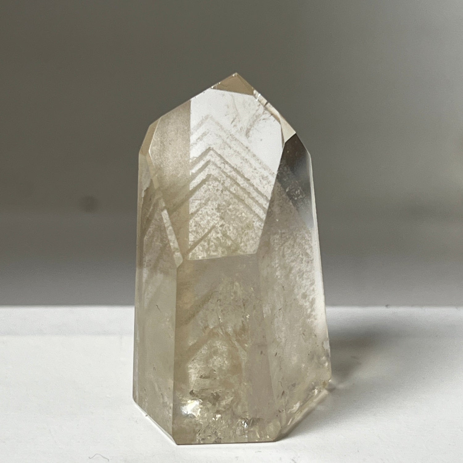 Unique  Channeller  Citrin Phantom Crystal point from Brazil
