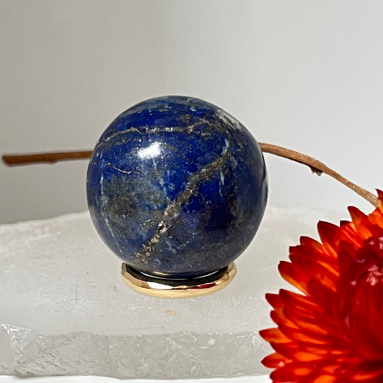 Lapis Lazuli Small sphere with brass stand