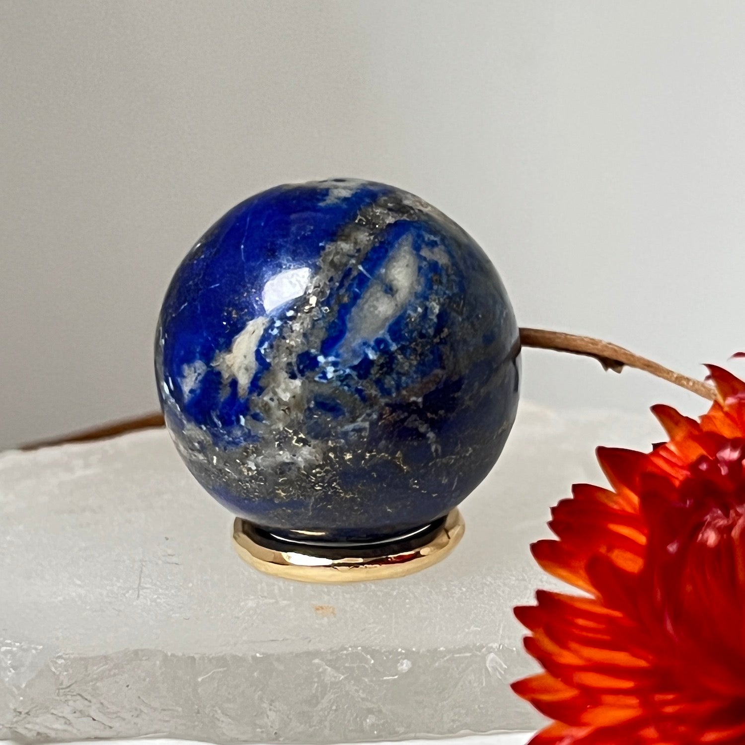 Lapis Lazuli Small sphere with brass stand