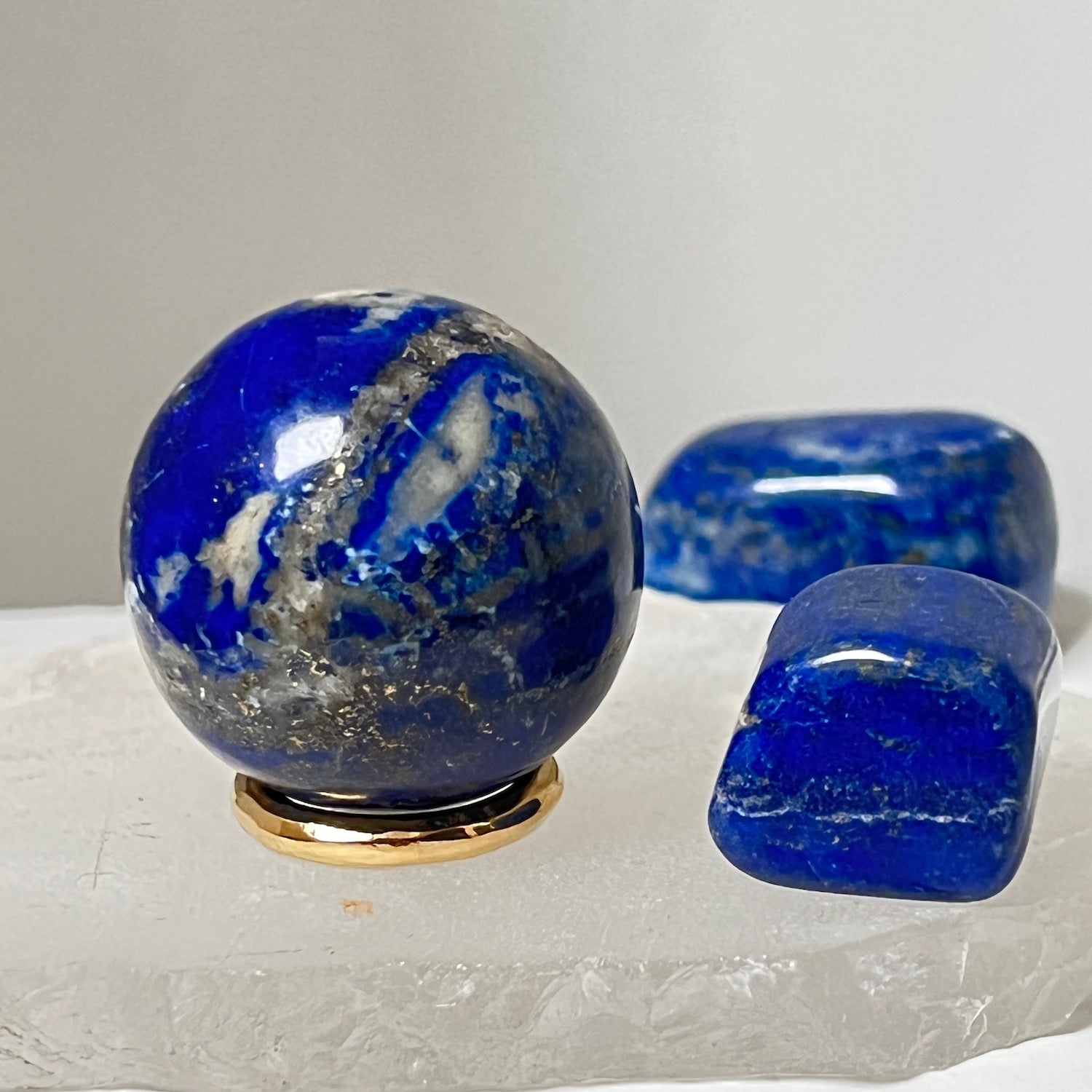 Lapis Lazuli Small sphere with brass stand