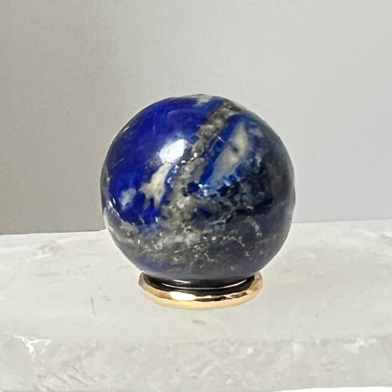 Lapis Lazuli Small sphere with brass stand