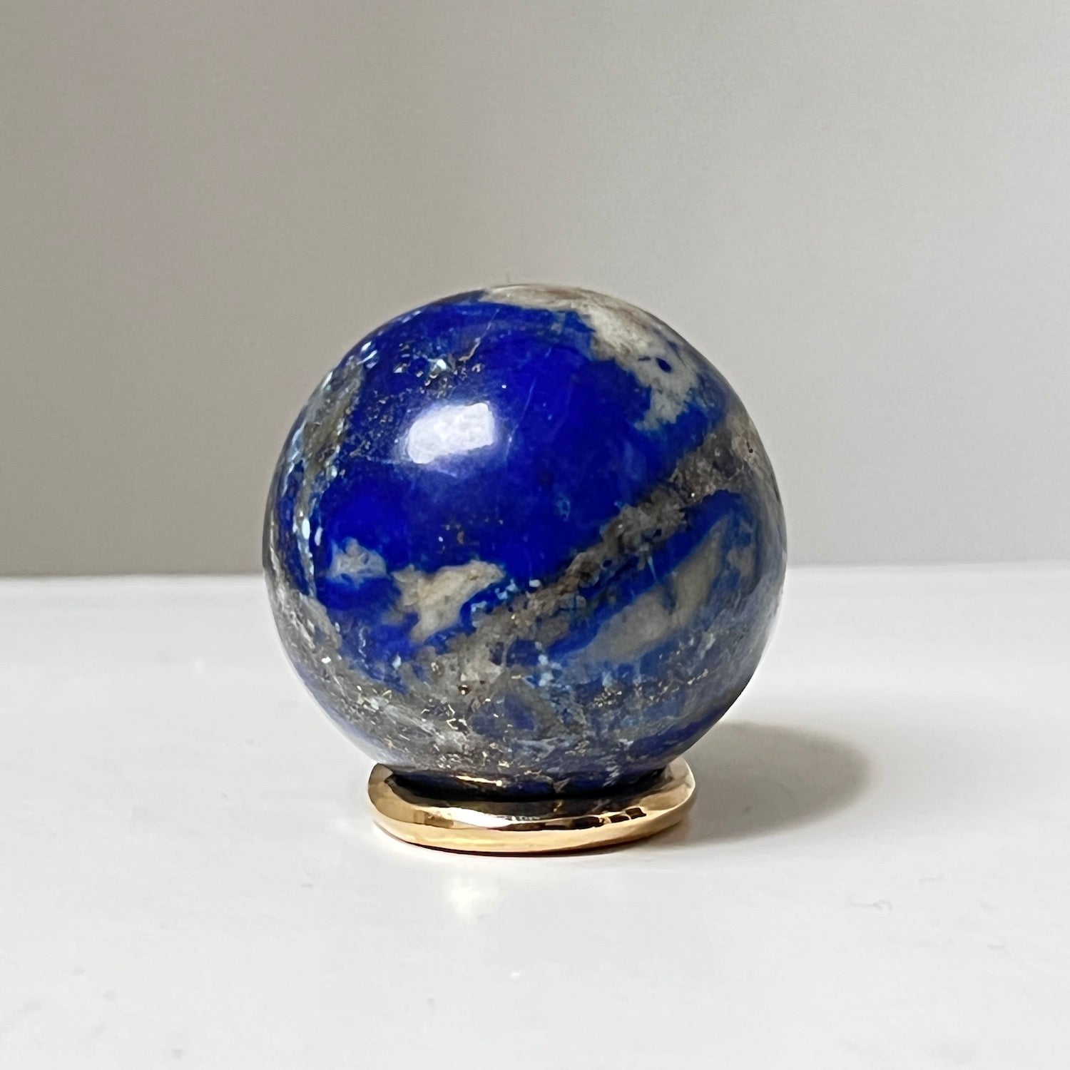 Lapis Lazuli Small sphere with brass stand