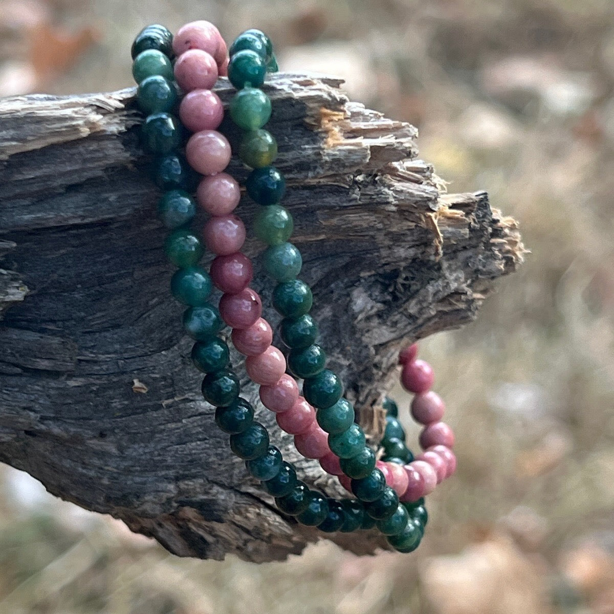 Semi Precious Stone Bracelet elasticated