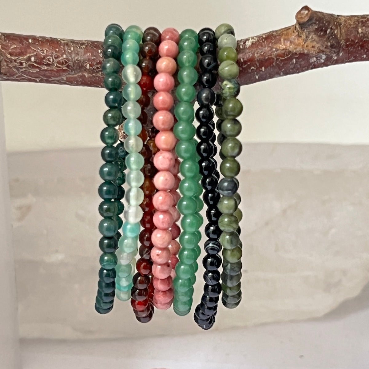 Semi Precious Stone Bracelet elasticated
