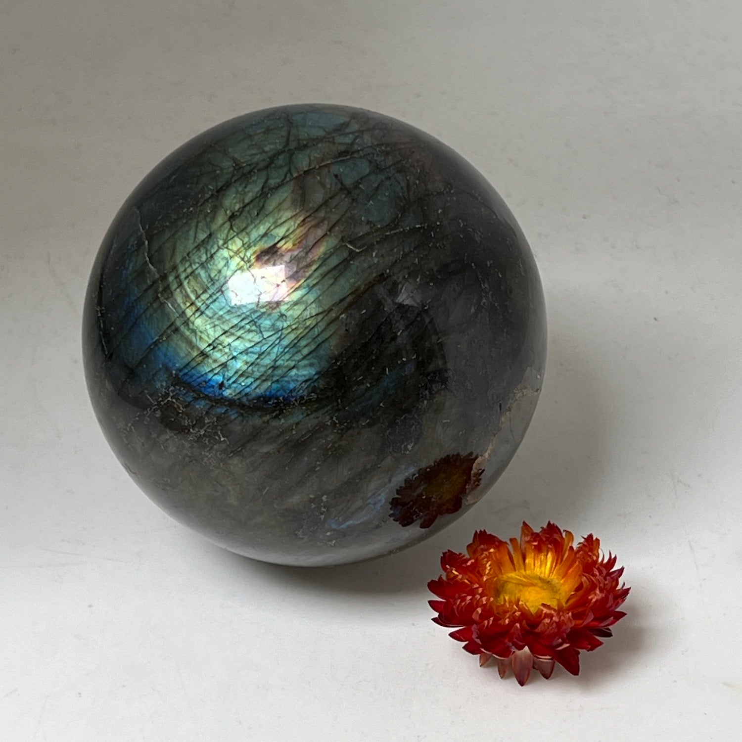 Unique  Magic Labradorite Sphere  from Madagascar