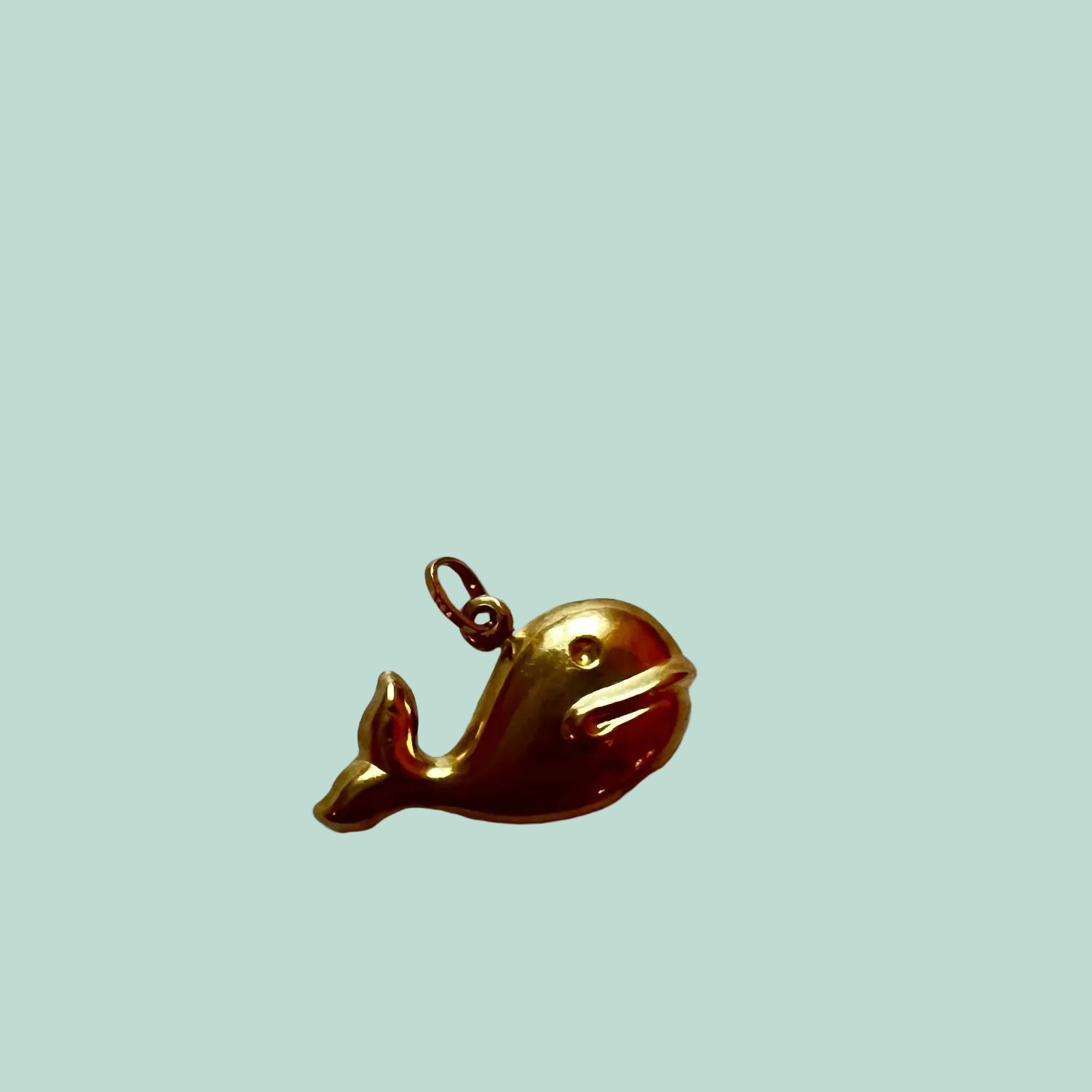 Whale charm 9 K gold vintage on 9K gold chain