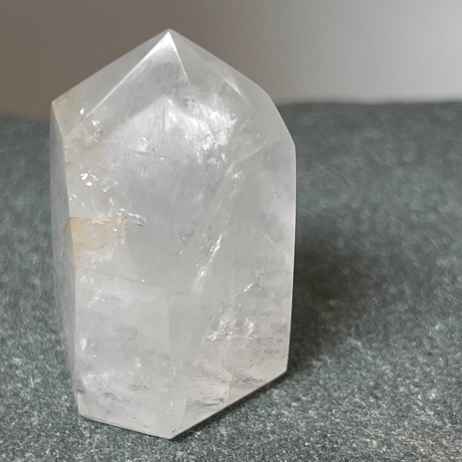 white Phantom crystal Point from madagascar