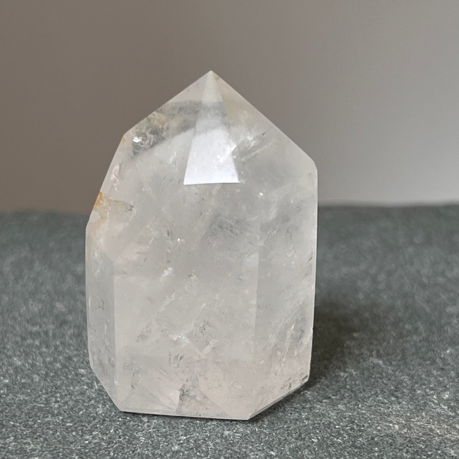 white Phantom crystal Point from madagascar