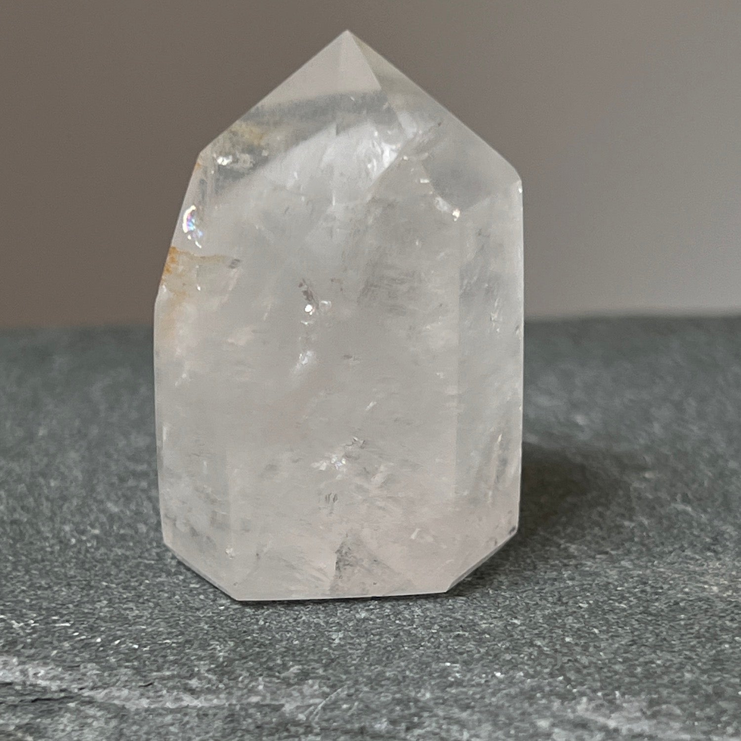 white Phantom crystal Point from madagascar