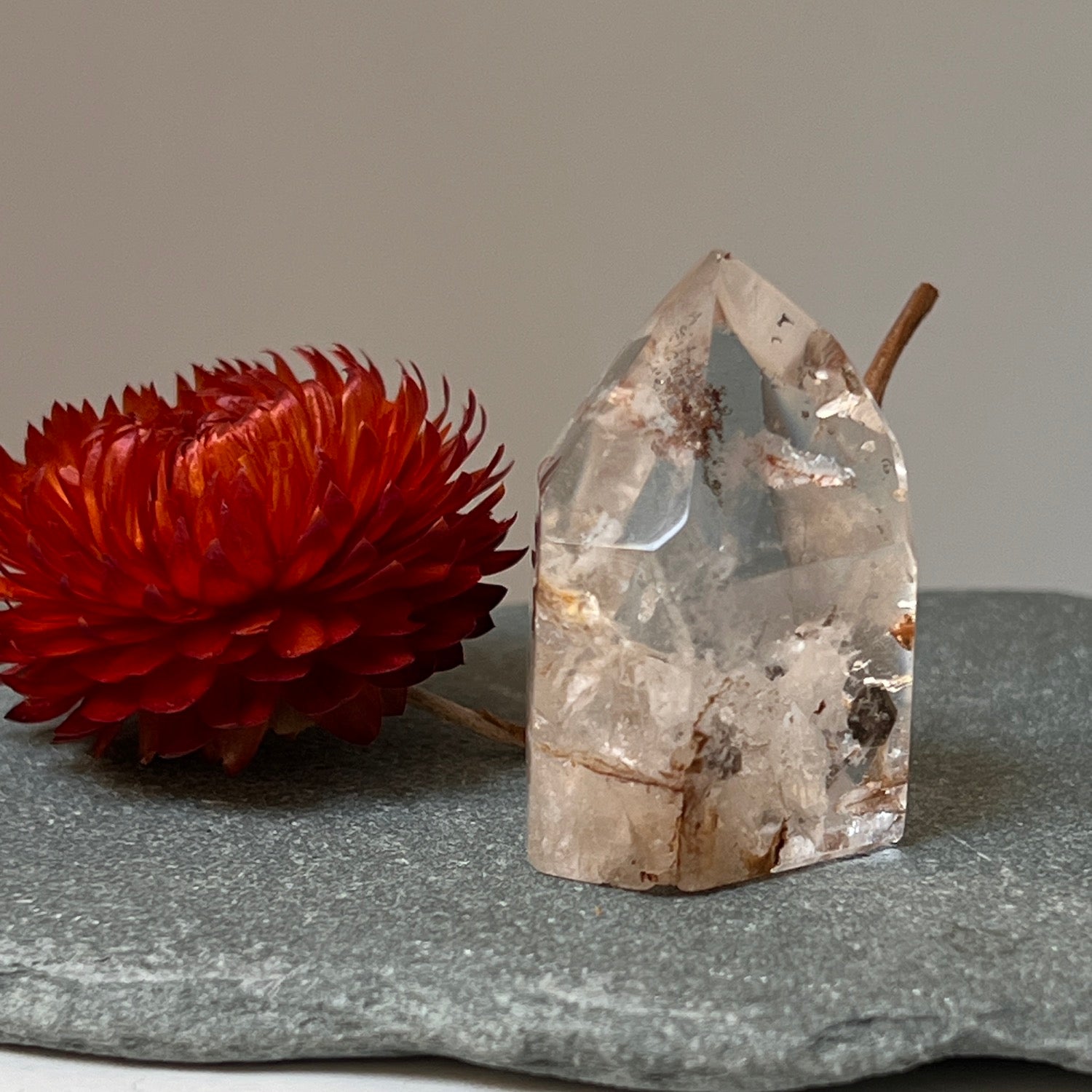Short Powerful  Phantom Crystal with Mica  inclusions