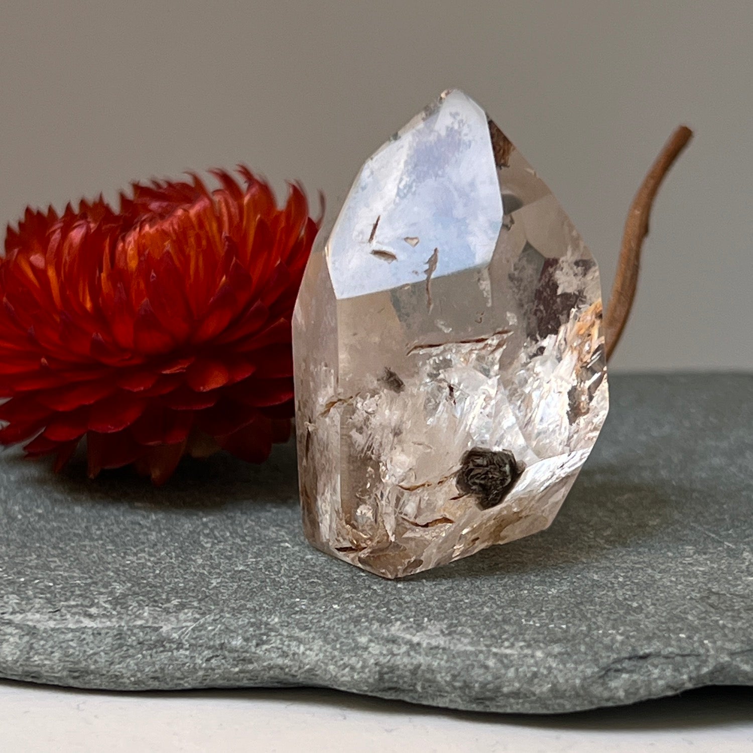 Short Powerful  Phantom Crystal with Mica  inclusions