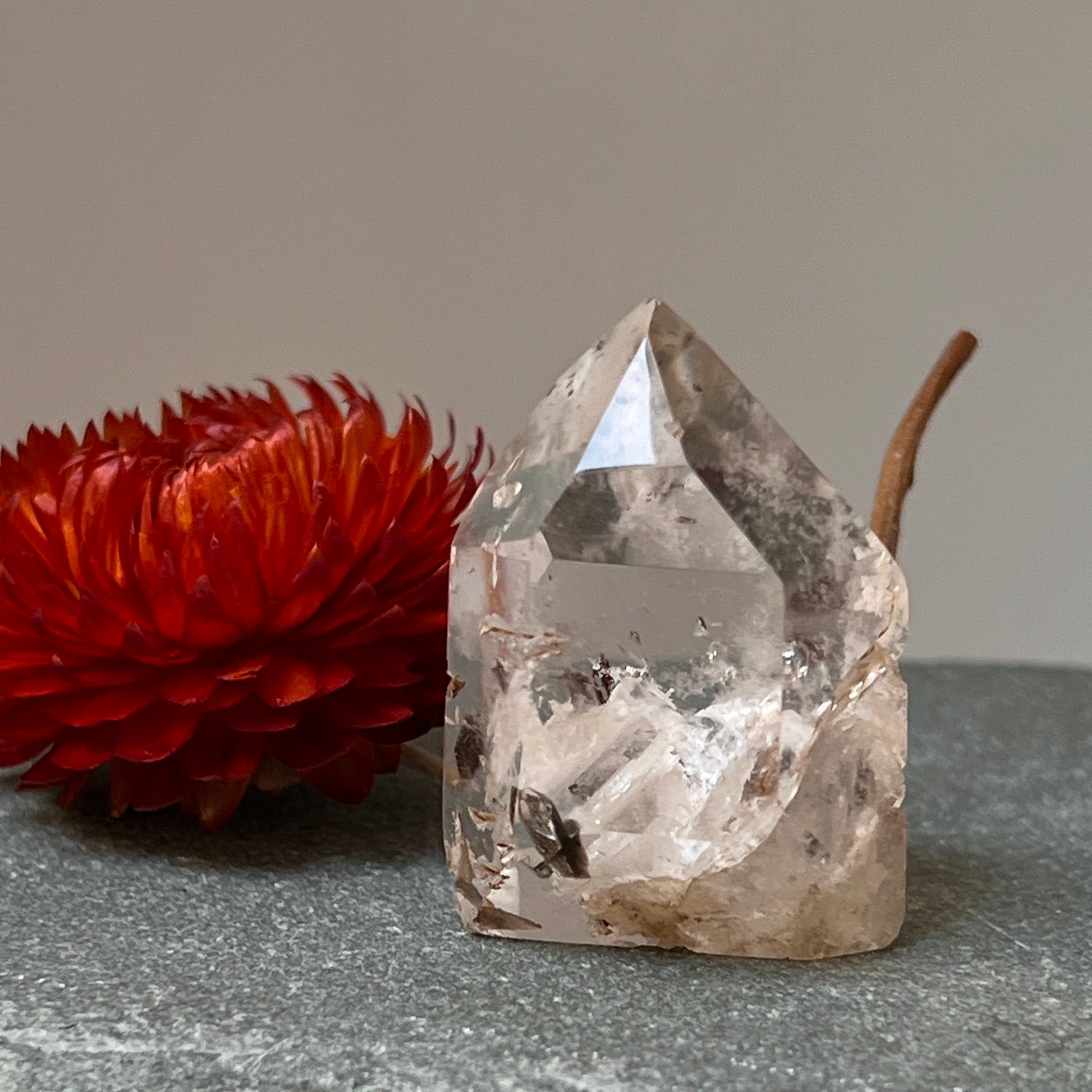 Short Powerful  Phantom Crystal with Mica  inclusions
