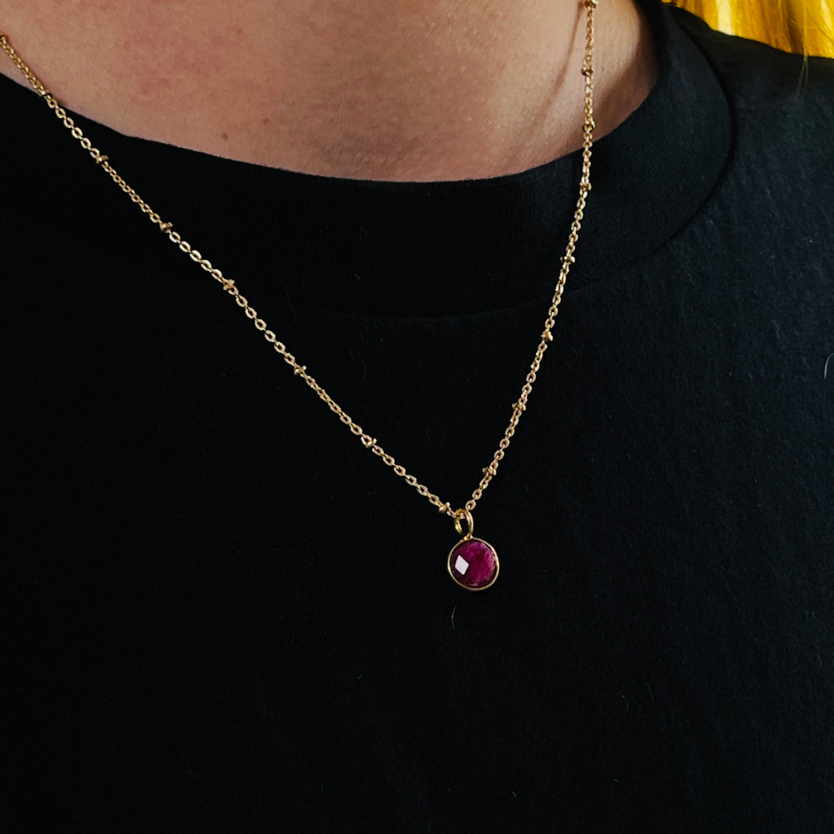 Astro Ruby Pendant on rosary or chain